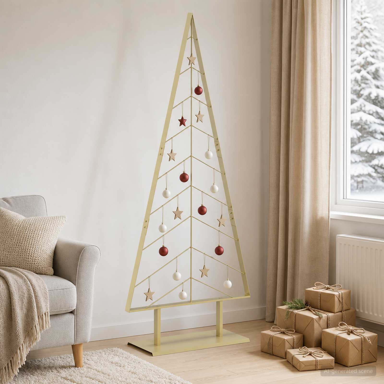 Metalen kerstboom met standaard KUOPIO 180 cm Staal Goud