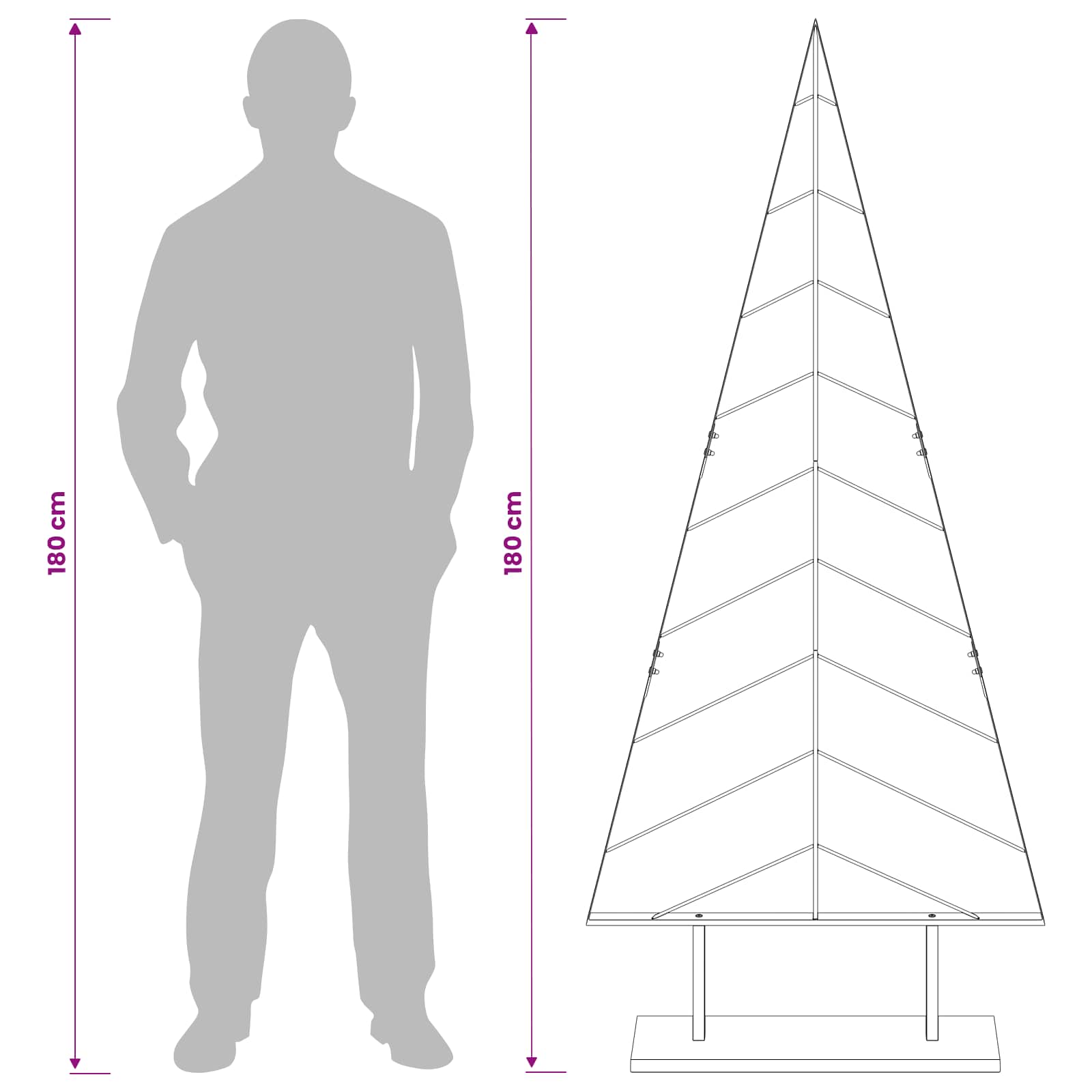 Kovinsko božično drevesce s stojalom KUOPIO 180 cm Jeklo Zlata