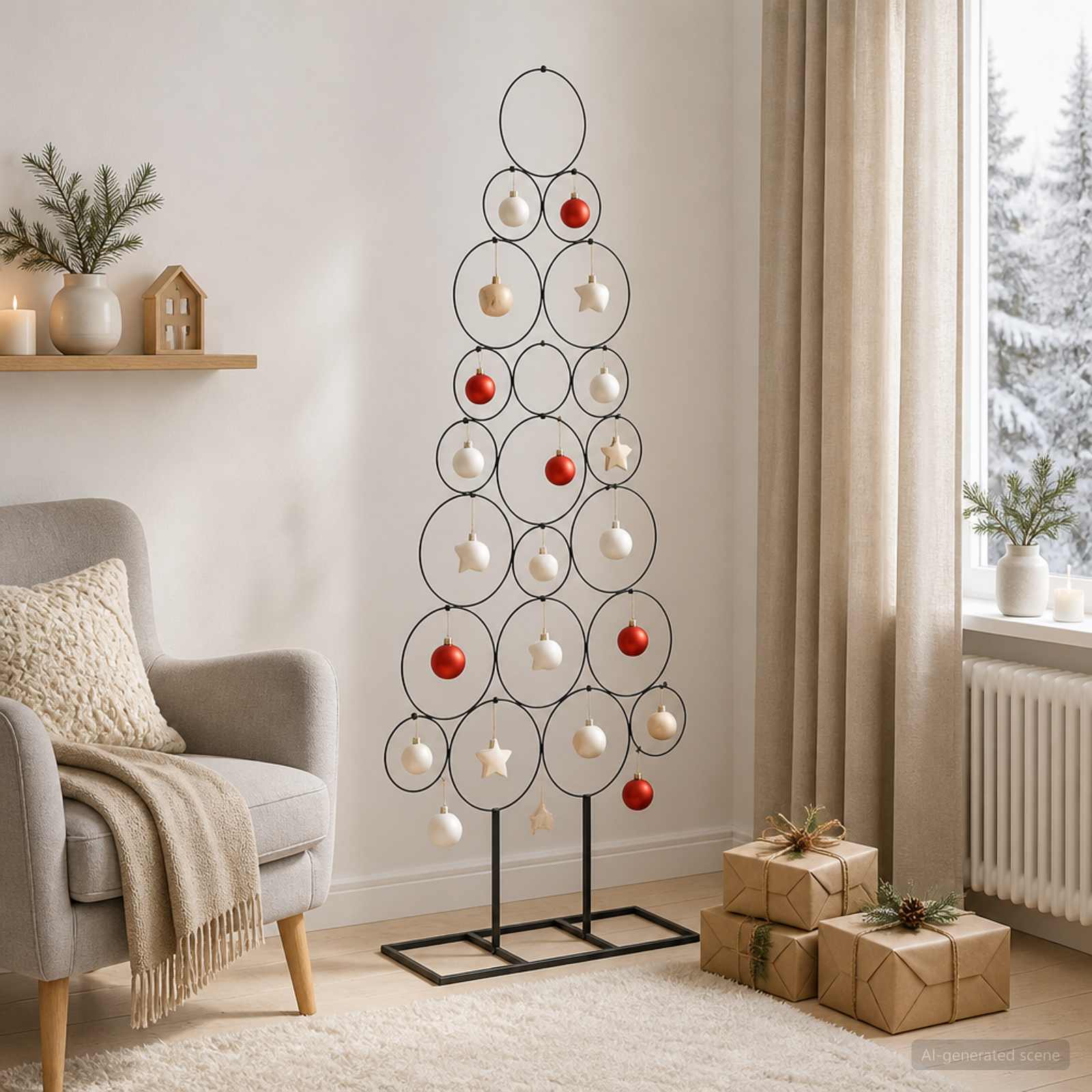 vidaXL Metal juletræ KUOPIO 125 cm Stål Sort