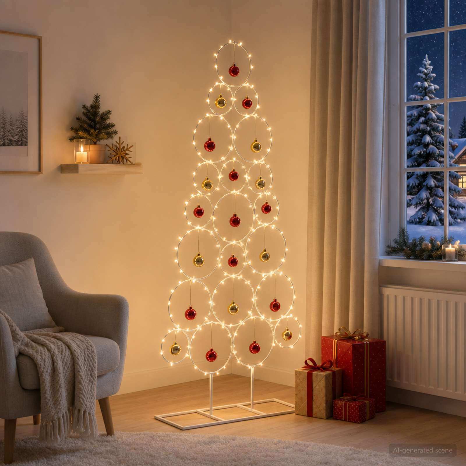 vidaXL Metal juletræ KUOPIO 125 cm Stål Hvid