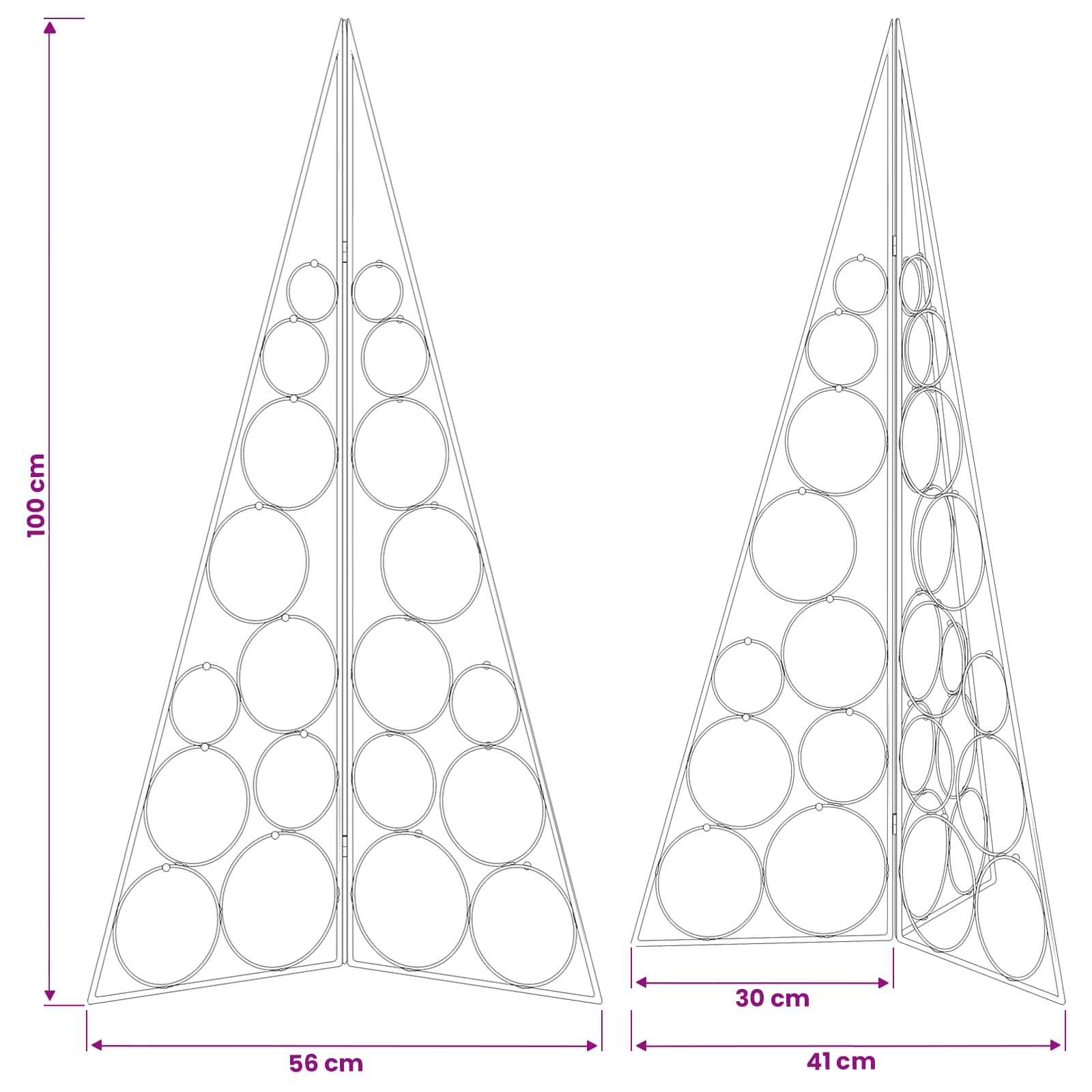Metal Christmas Tree KUOPIO size guide