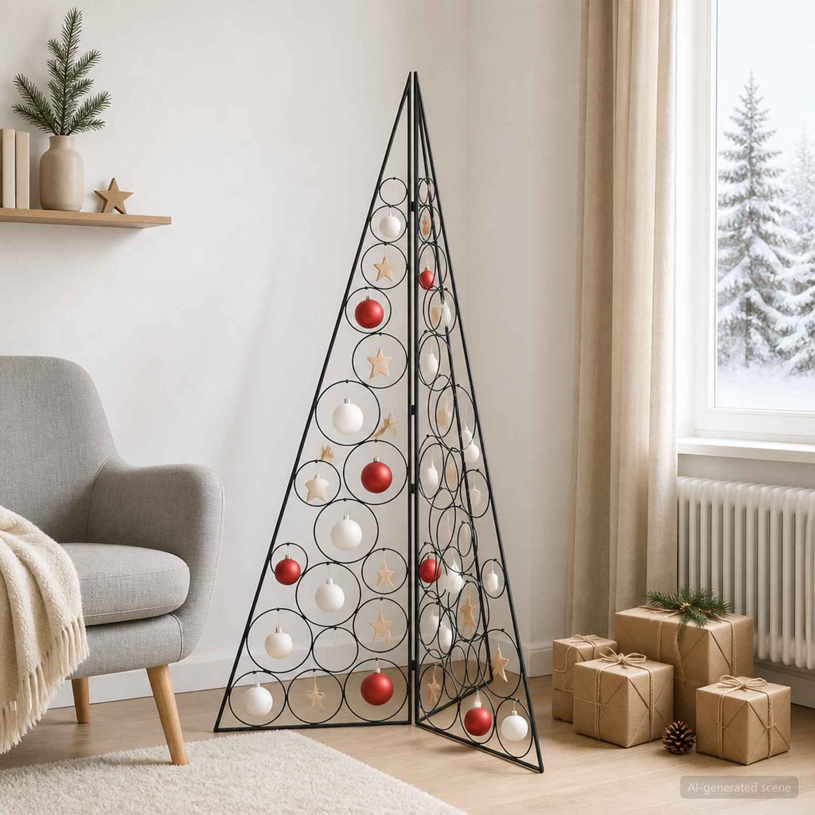 Kovinsko božično drevesce KUOPIO 140 cm Jeklo Črna