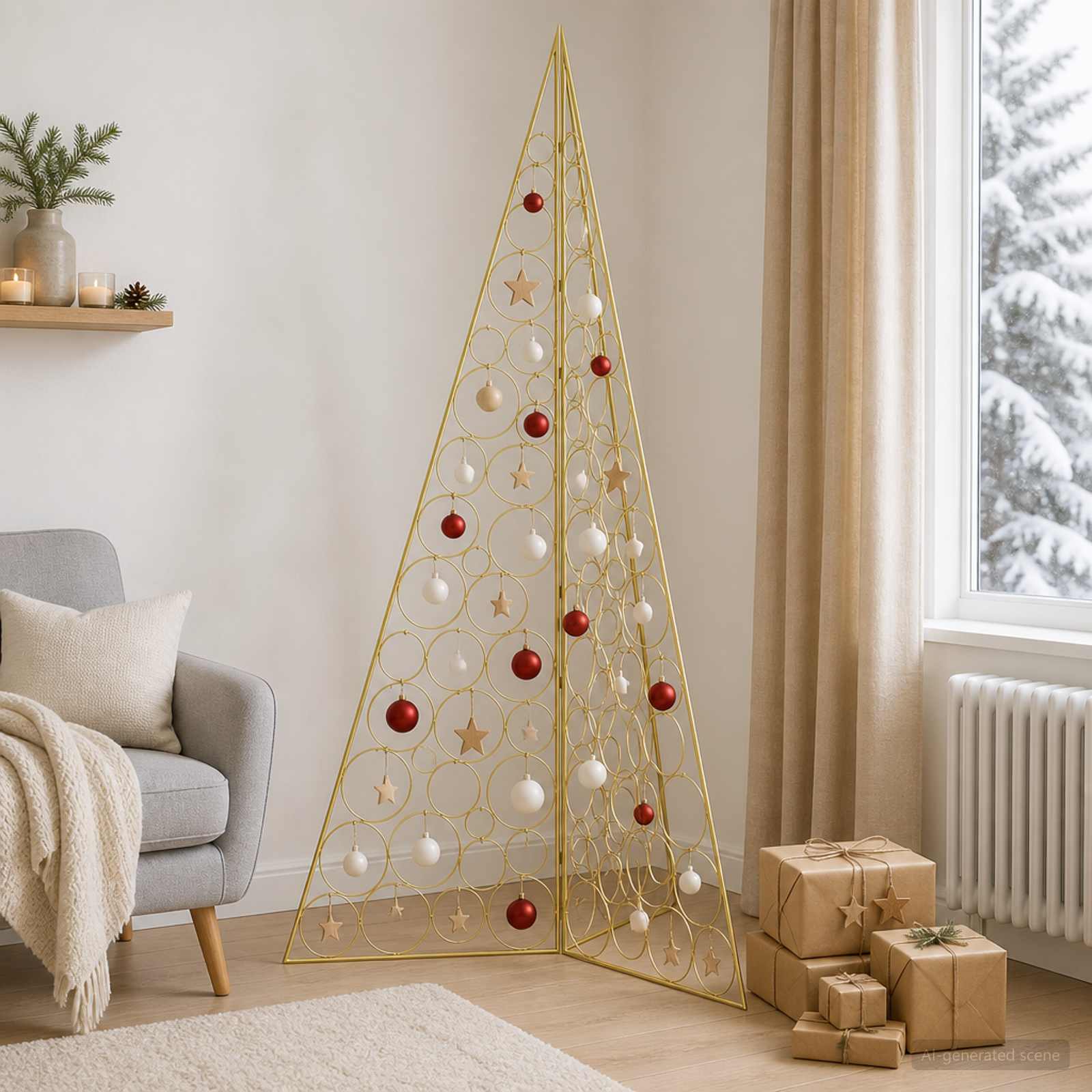 vidaXL Metal juletræ KUOPIO 180 cm Stål Guld