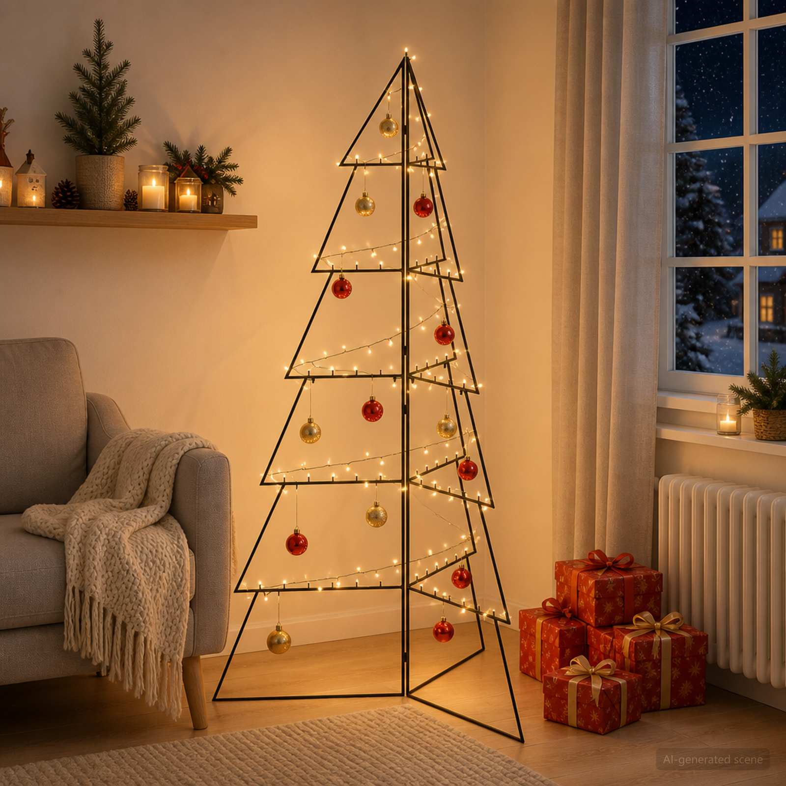 vidaXL Metal juletræ KUOPIO 180 cm Stål Sort