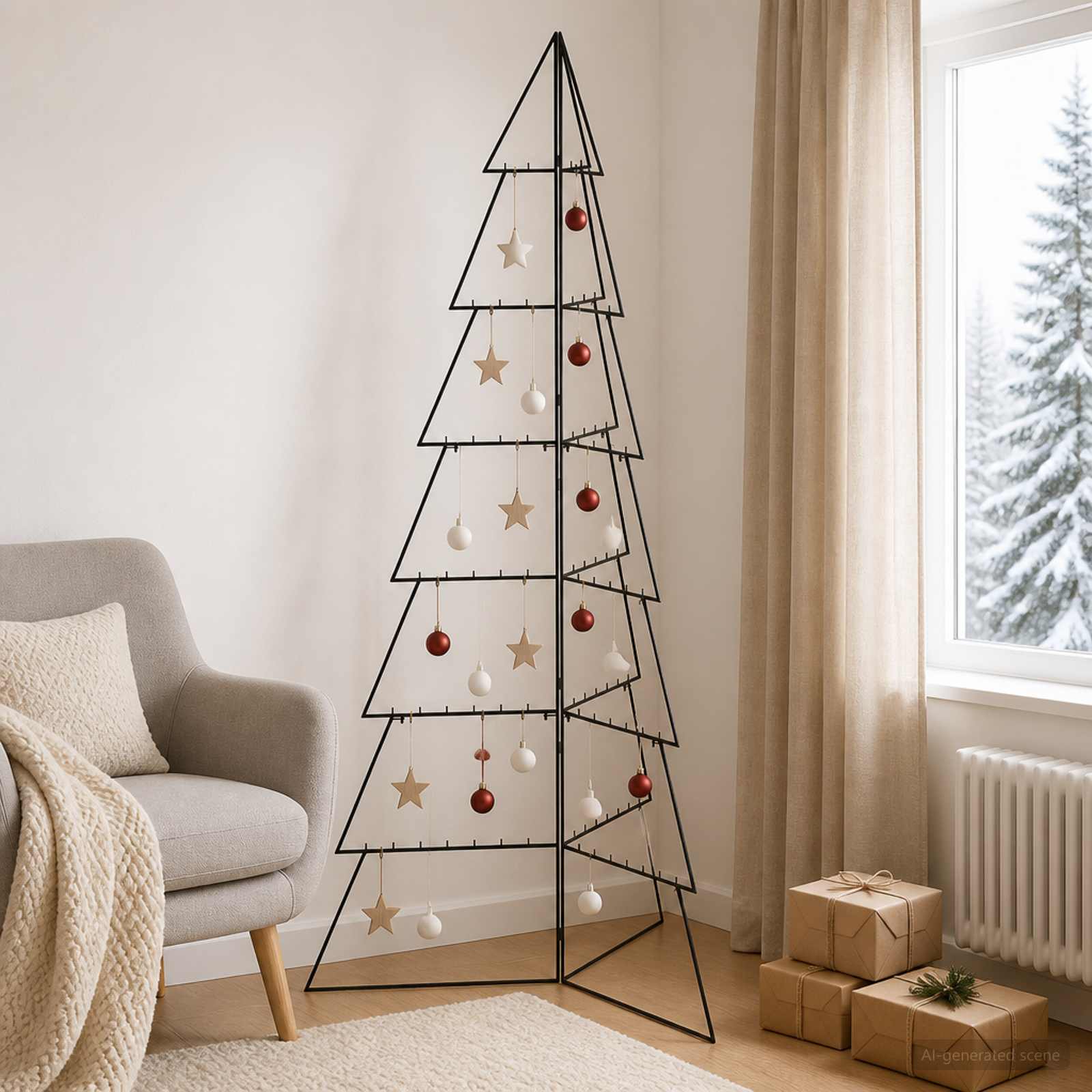 vidaXL Metal juletræ KUOPIO 210 cm Stål Sort
