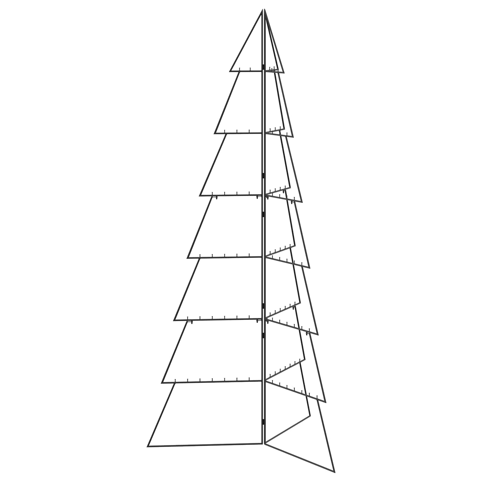 vidaXL Pom de Crăciun din metal KUOPIO 210 cm Oțel Negru