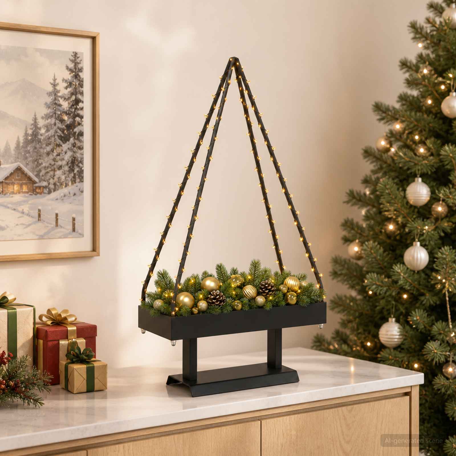 vidaXL Metal juletræ KUOPIO 60 cm Stål Sort