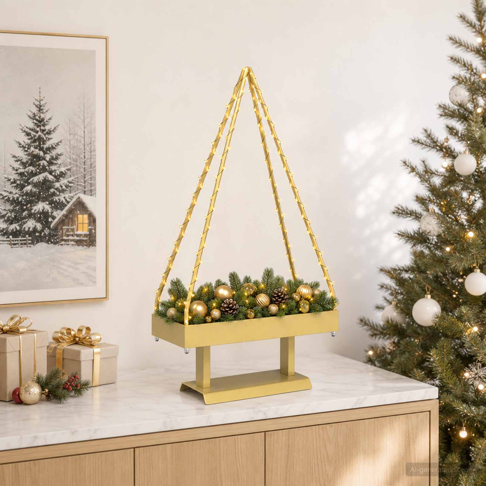 vidaXL Metal juletræ KUOPIO 60 cm Stål Guld