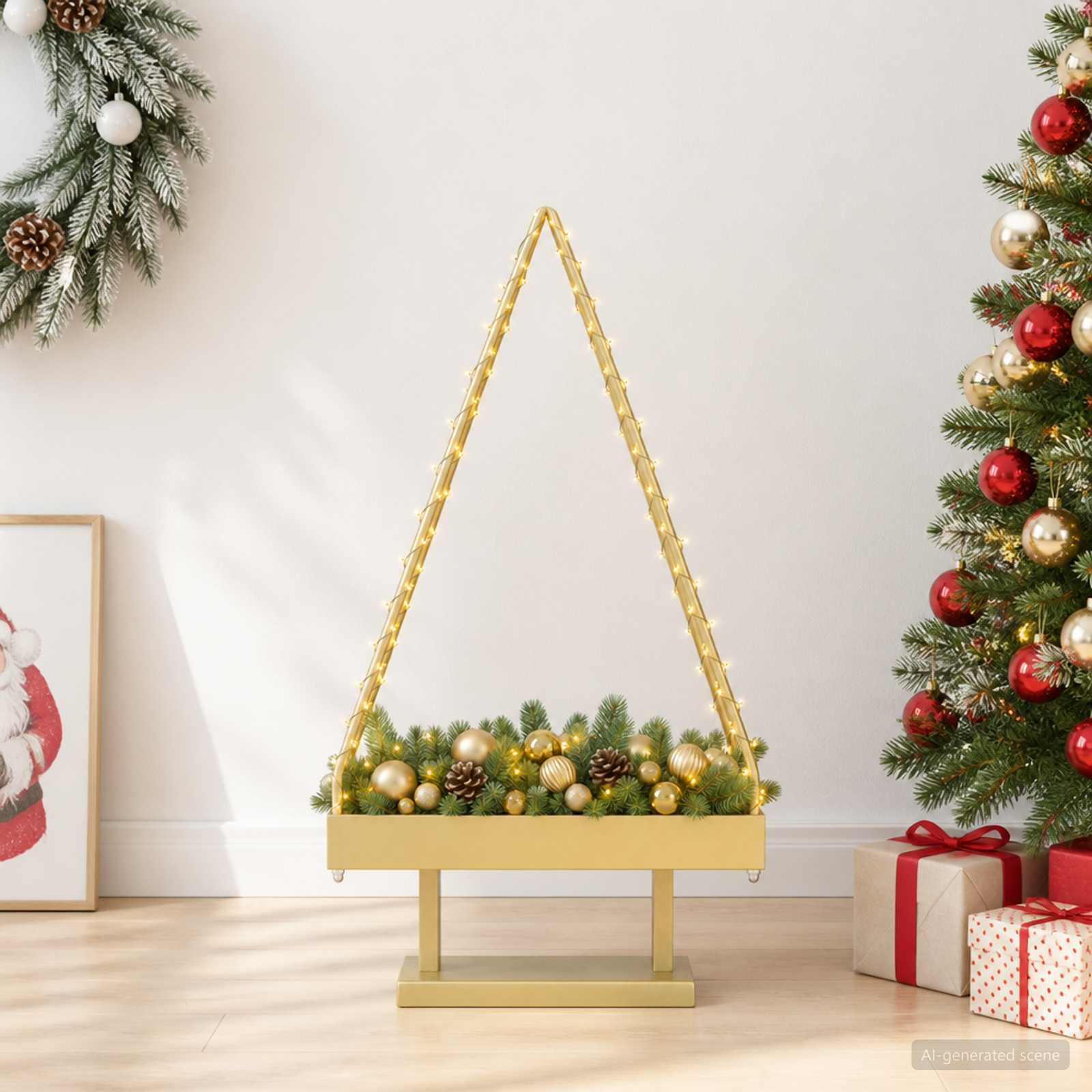 vidaXL Metal juletræ KUOPIO 90 cm Stål Guld