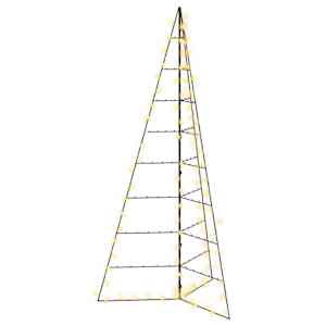 vidaXL Metallist LED-tuledega j&otilde;ulupuu KUOPIO 210 cm Soe valge Teras