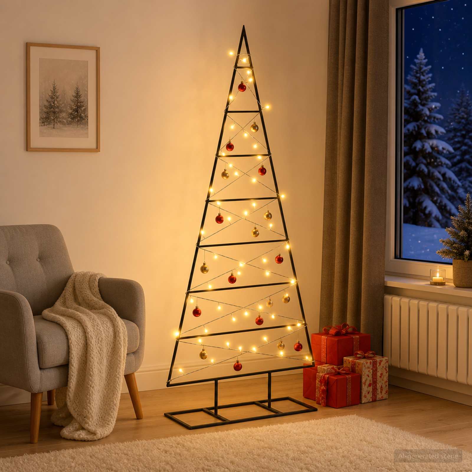 vidaXL - Metalen - kerstboom - KUOPIO - 125 - cm - Warmwit - Poedercoated - staal