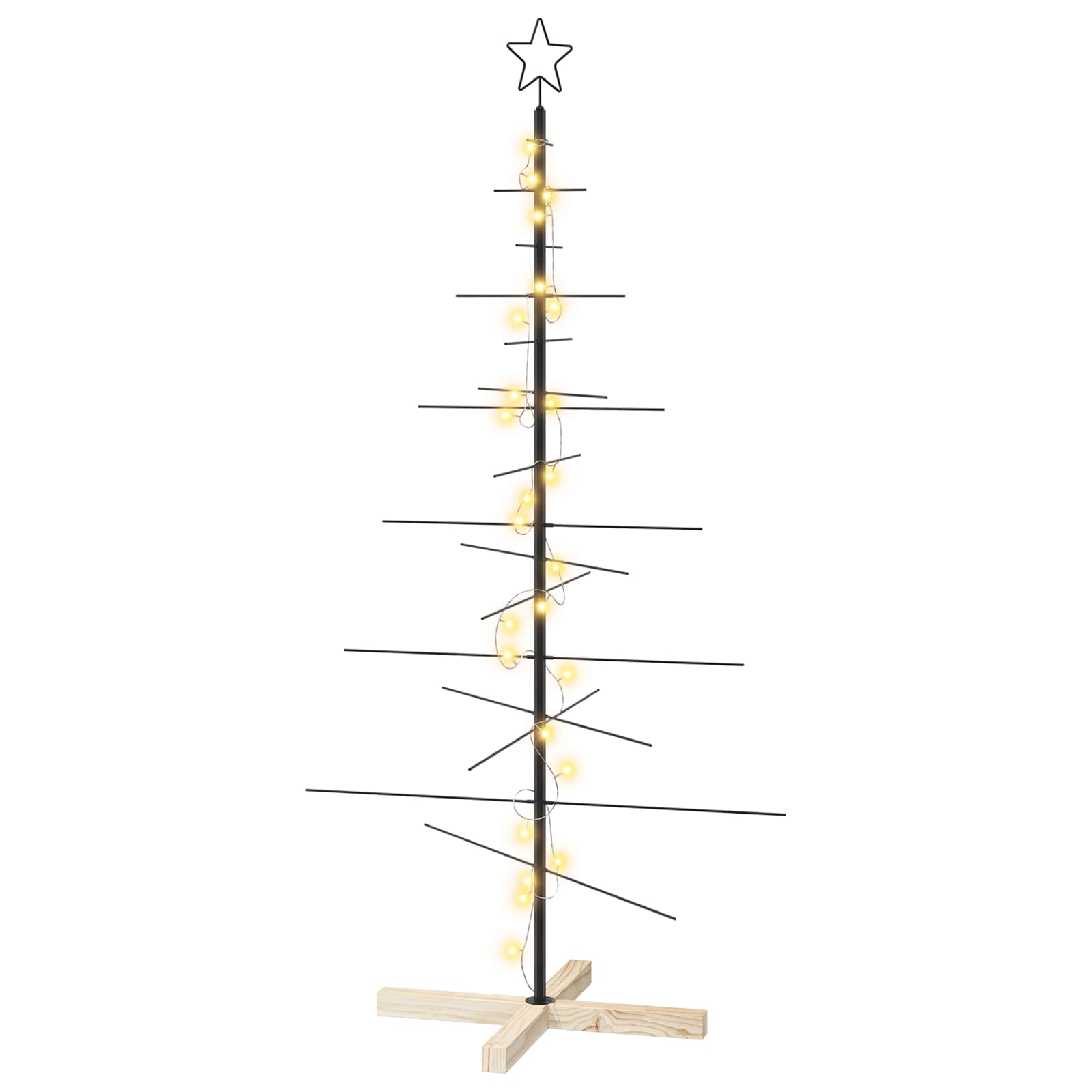 vidaXL Kovový vianočný stromček so stojanom KUOPIO 150 cm Teplá biela
