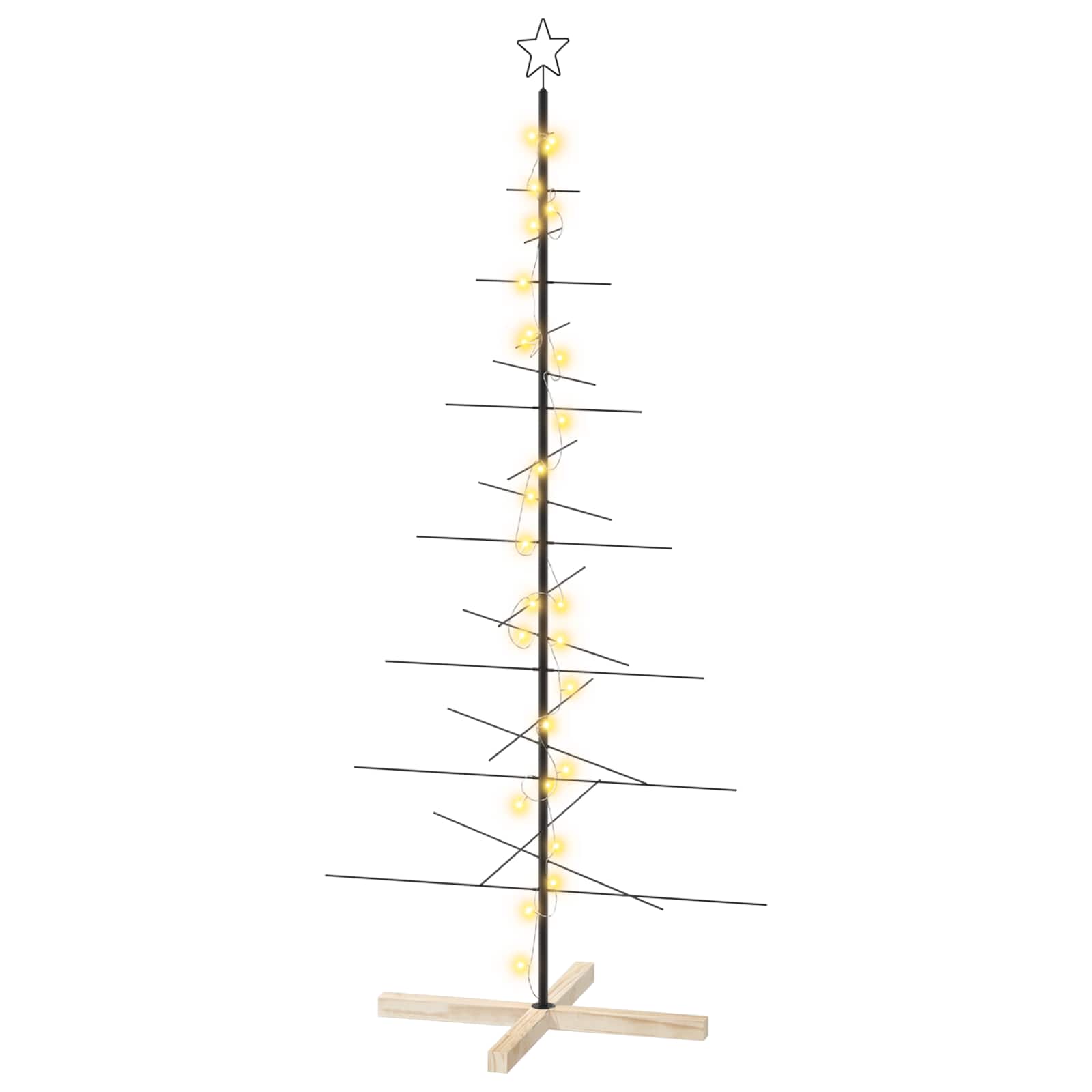 vidaXL Kovový vianočný stromček so stojanom KUOPIO 180 cm Teplá biela