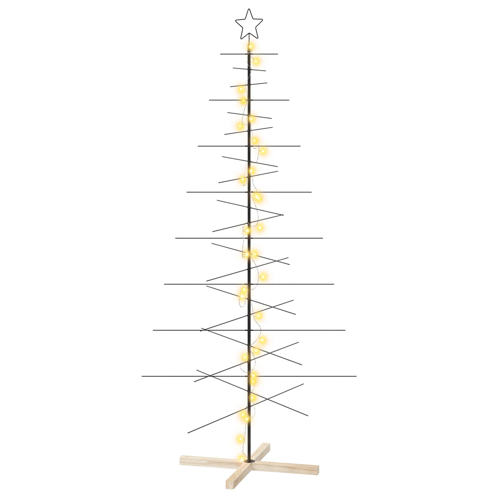 vidaXL Kovový vianočný stromček so stojanom KUOPIO 210 cm Teplá biela