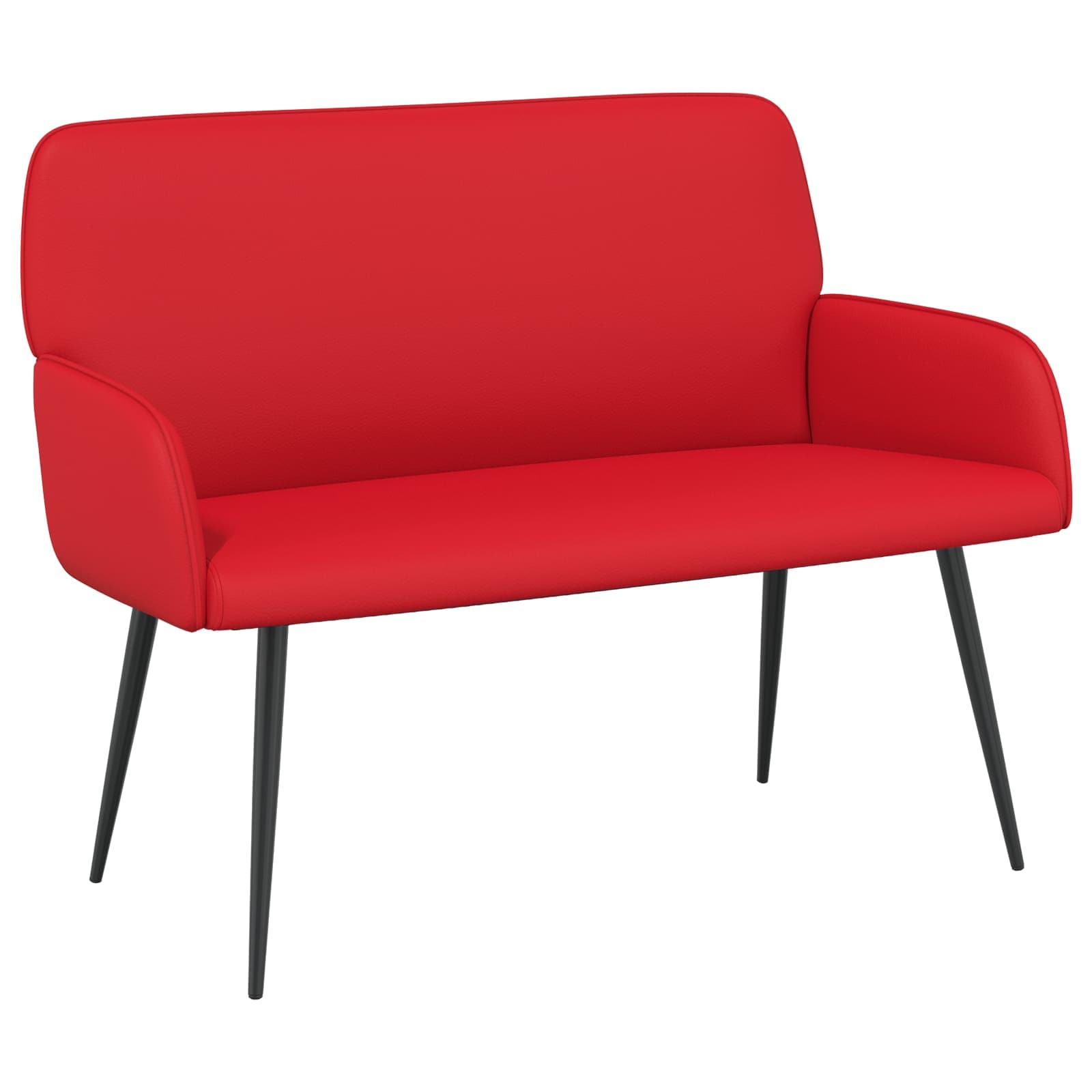 vidaXL - Tweezitsbank - met - metalen - poten - 2-zits - Rood - Kunstleer