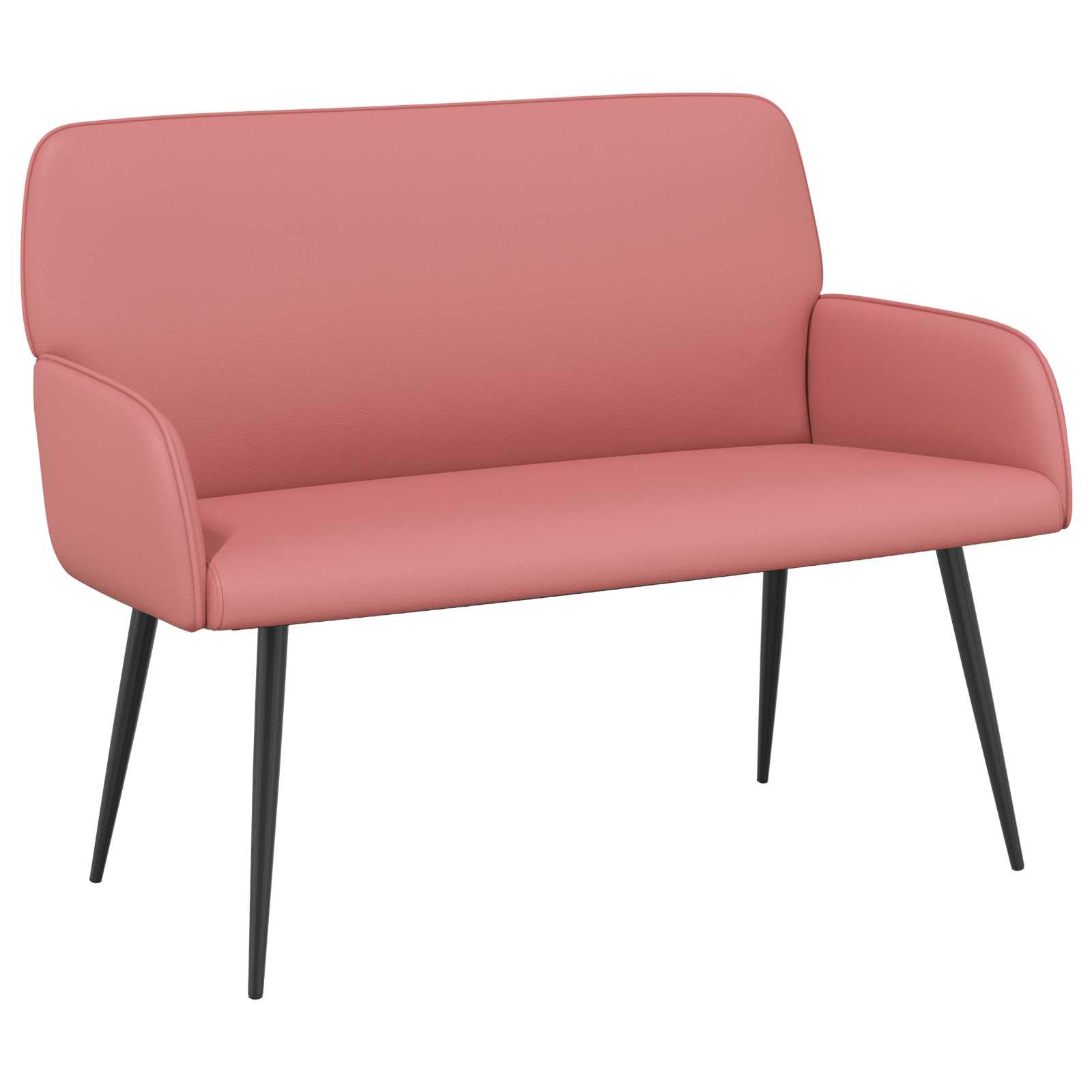 vidaXL - Tweezitsbank - met - metalen - poten - 2-zits - Roze - Kunstleer