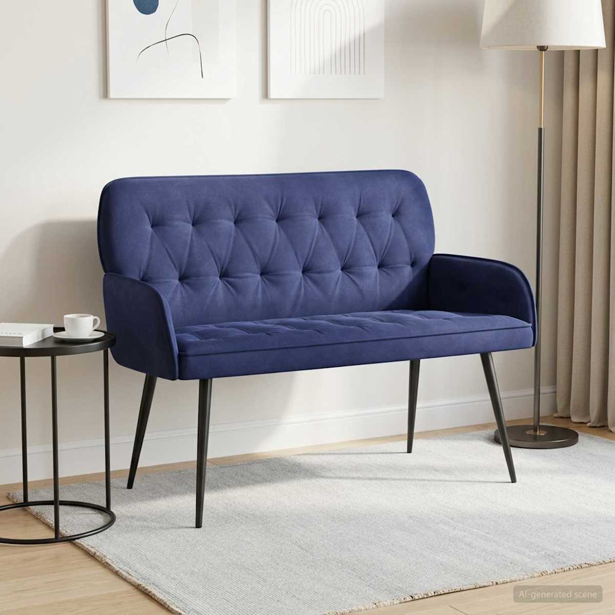 2-personers sofa med metalben 2-personers Fløjl