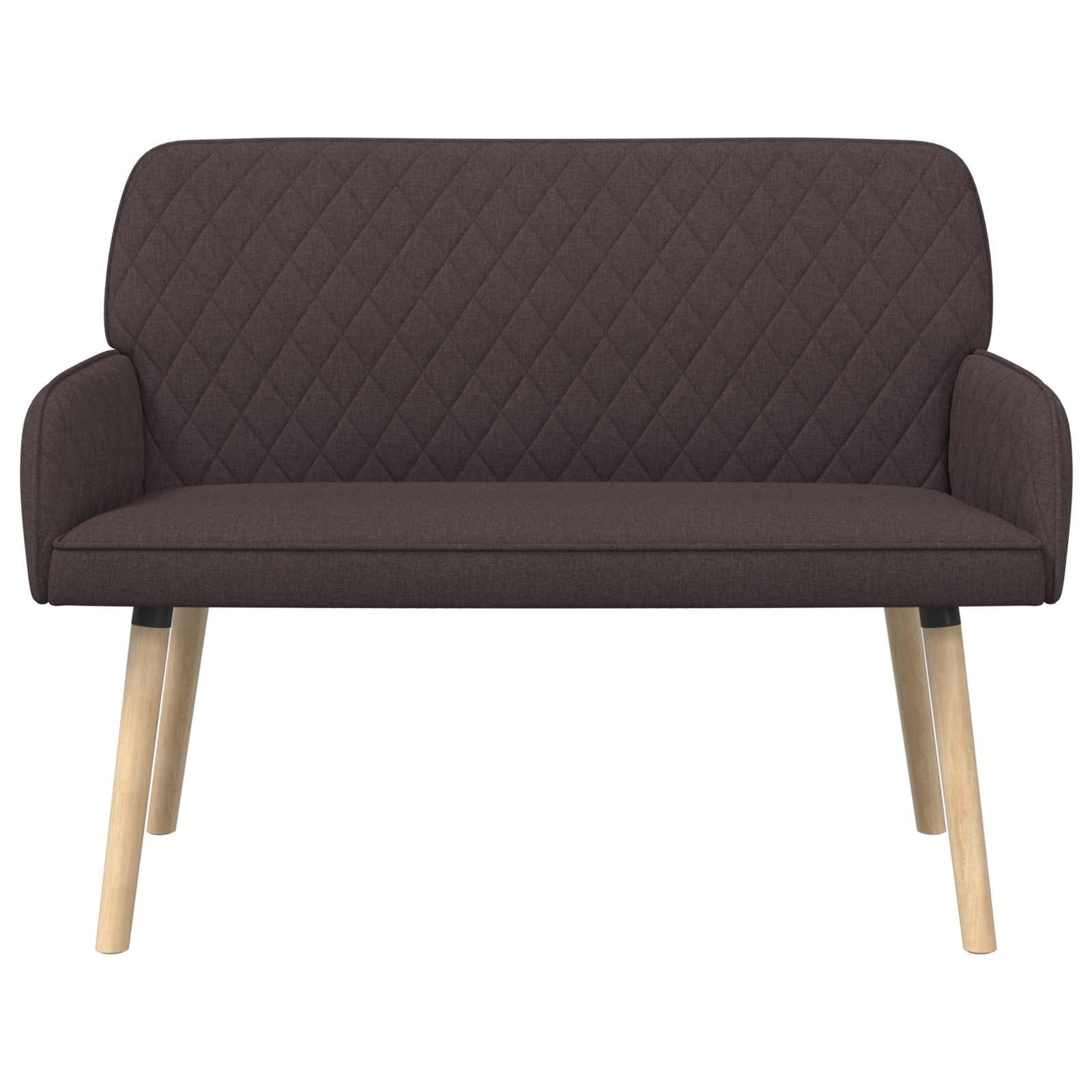 vidaXL - 2-zitsbank - met - massief - houten - poten - 2-zits - Donkerbruin