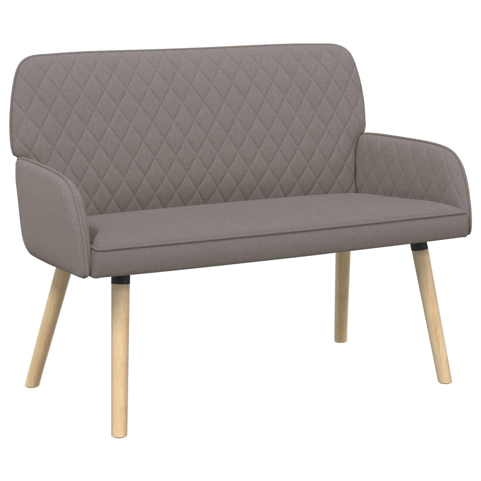 2-zitsbank met massief houten poten 2-zits Taupe Linnen stof image 2