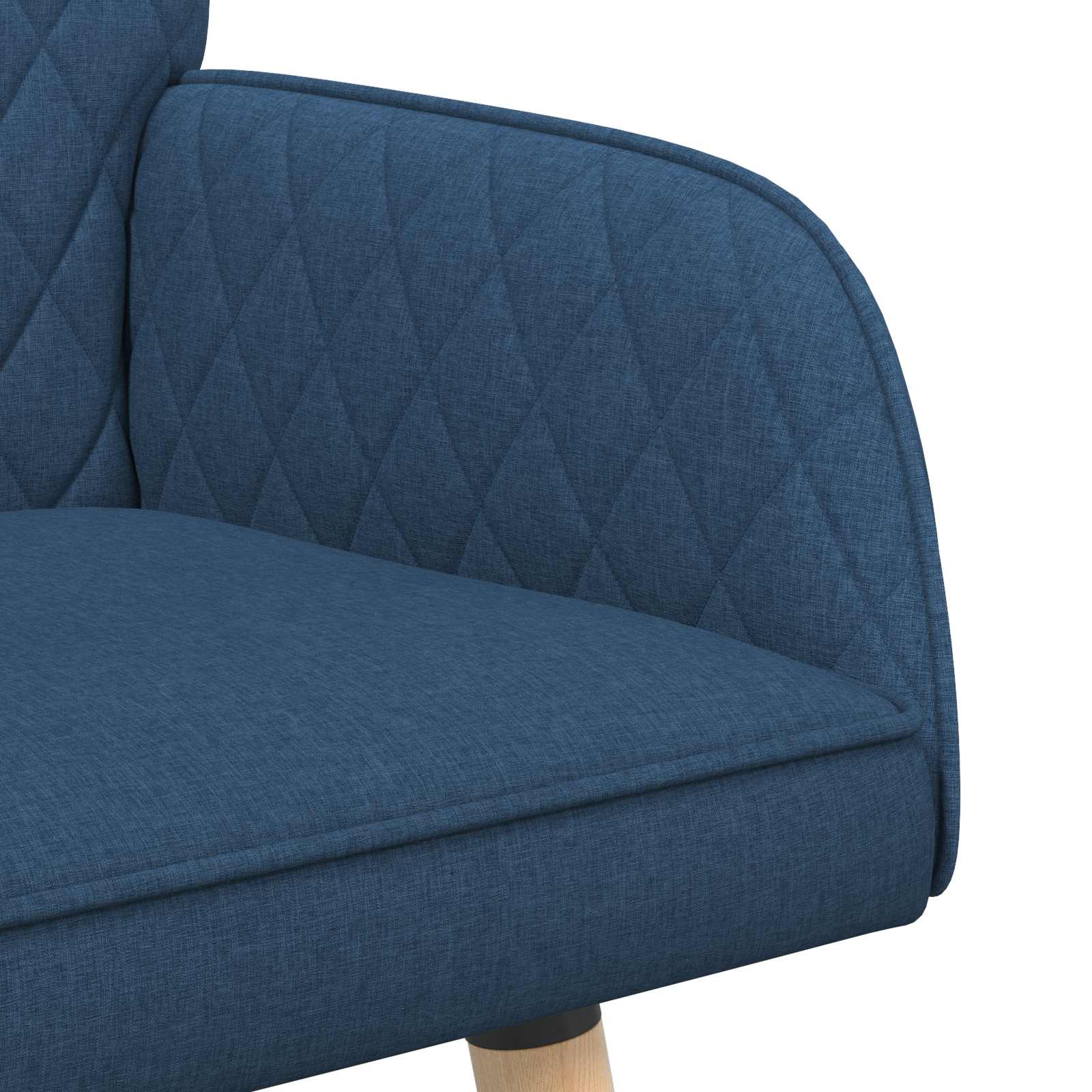 2-zitsbank met massief houten poten 2-zits Blauw Linnen stof image 6