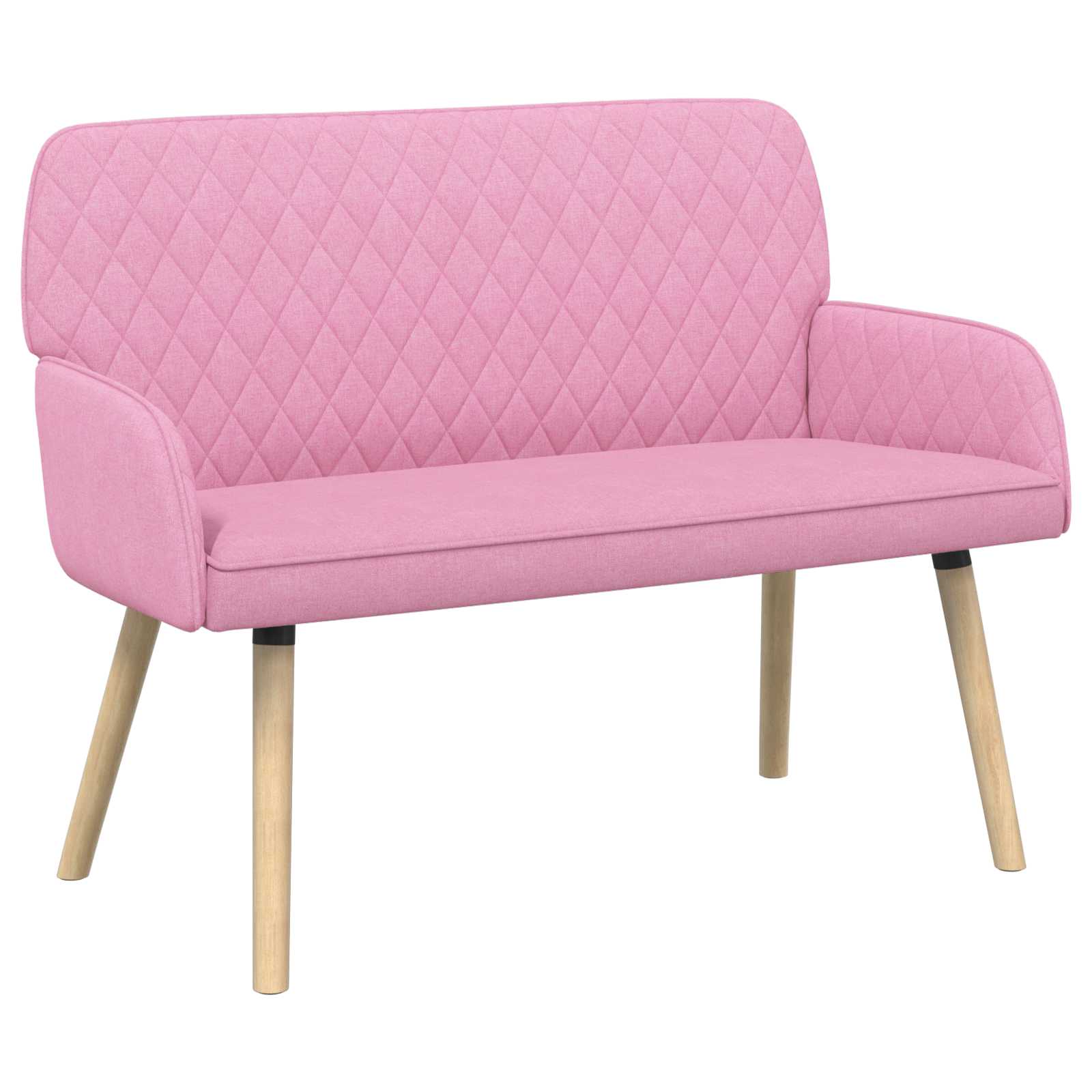 2-zitsbank met massief houten poten 2-zits Roze Linnen stof image 2