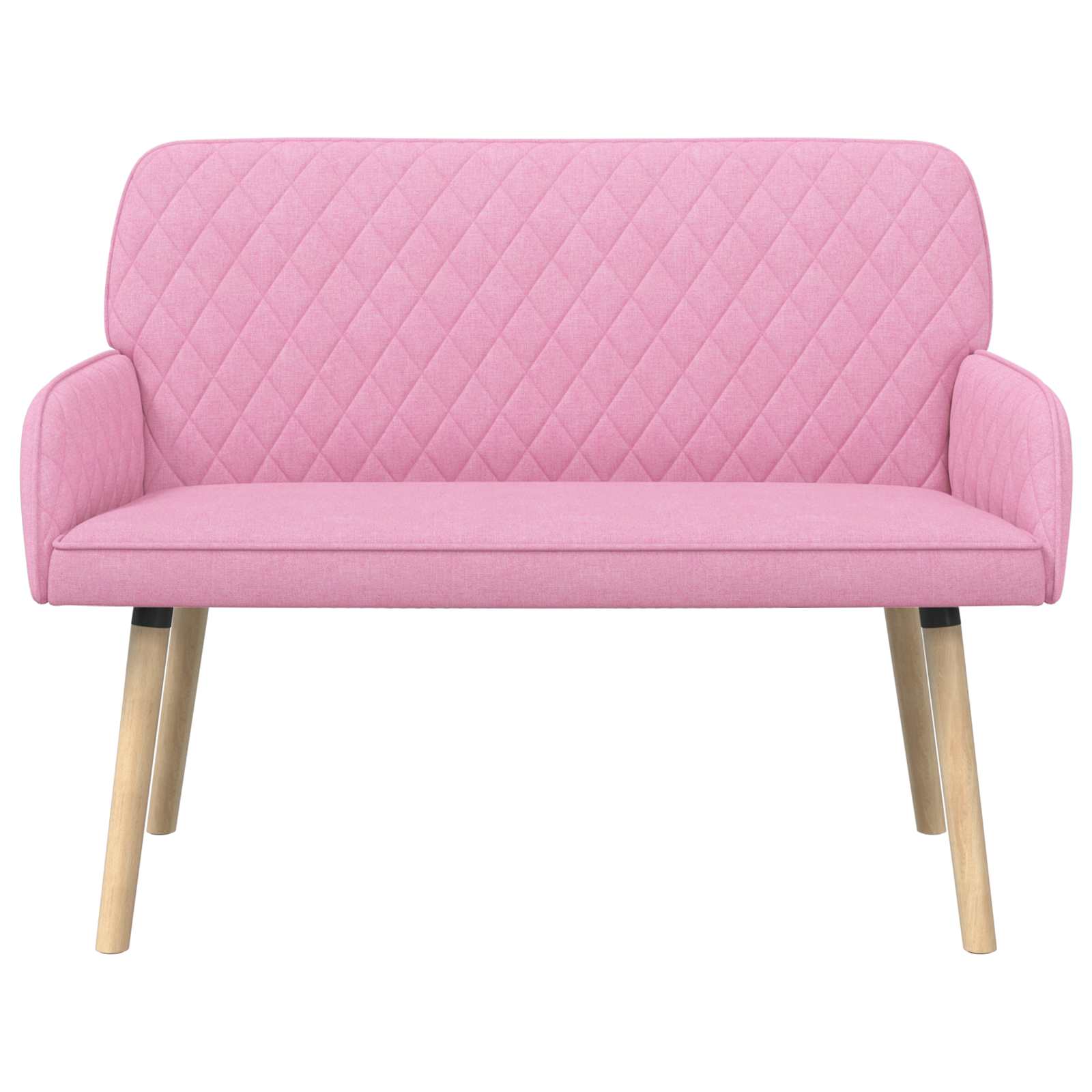 2-zitsbank met massief houten poten 2-zits Roze Linnen stof image 3