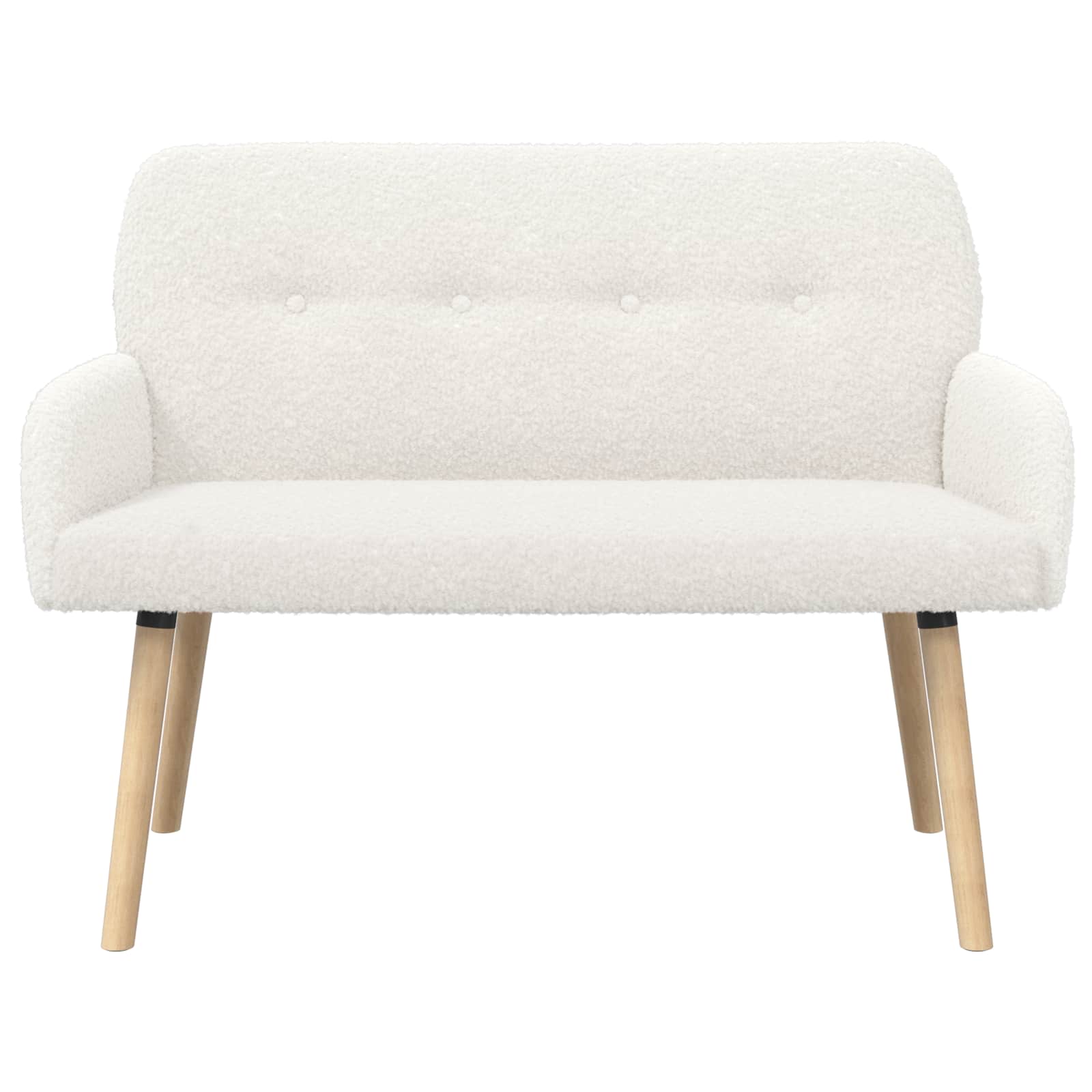 2-zitsbank met massief houten poten Crèmekleurig Bouclé image 3