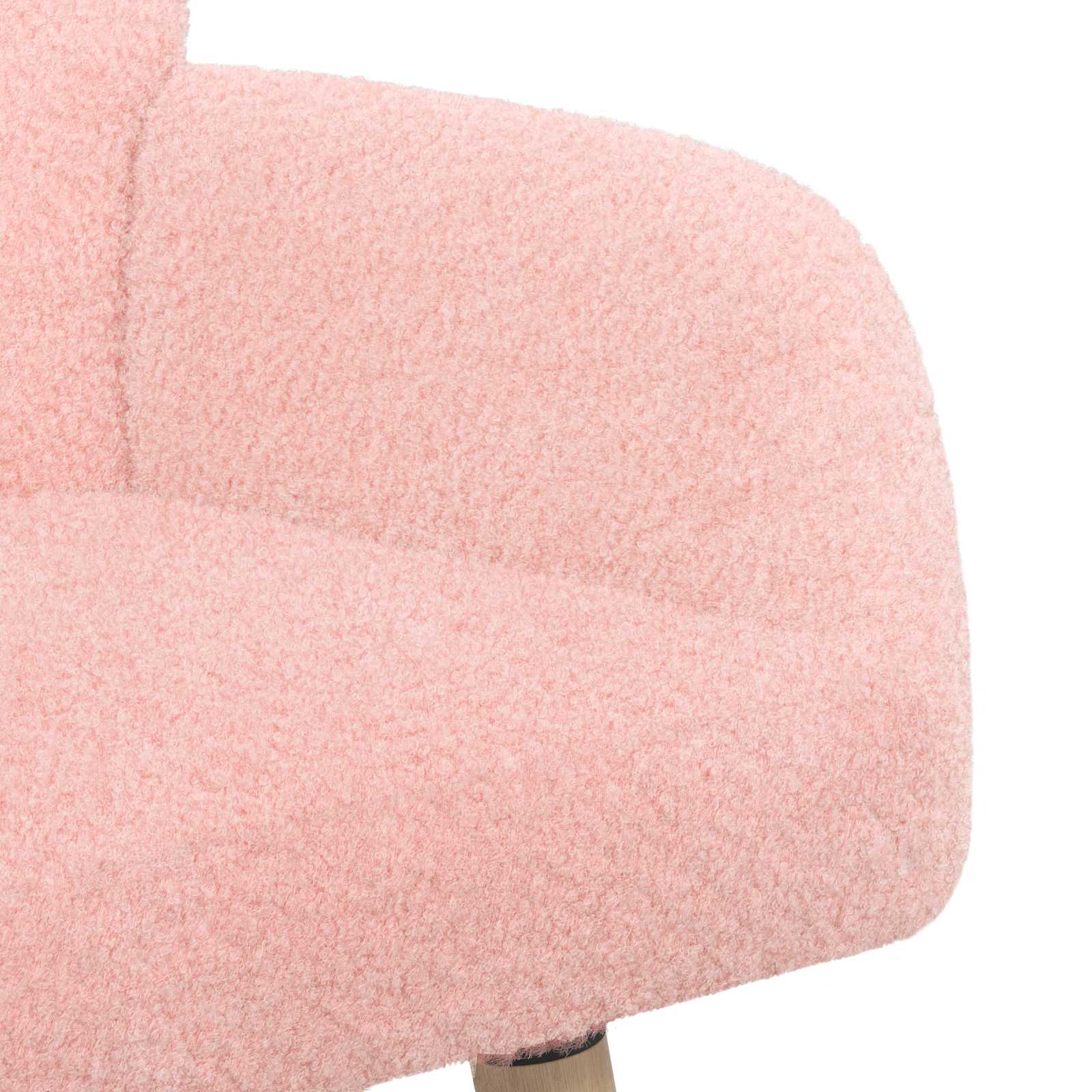 2-zitsbank met massief houten poten Roze Bouclé image 6