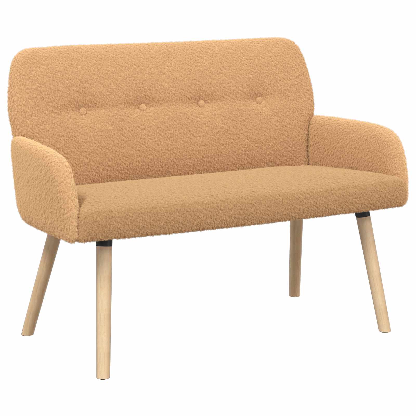 2-zitsbank met massief houten poten Beige Bouclé image 2