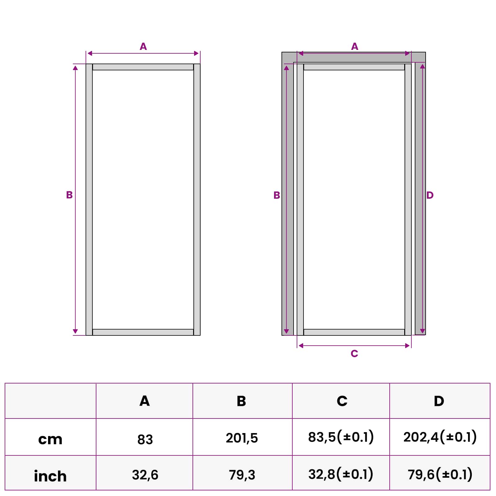 Notranja vrata 83 x 201,5 cm Kaljeno steklo in aluminij