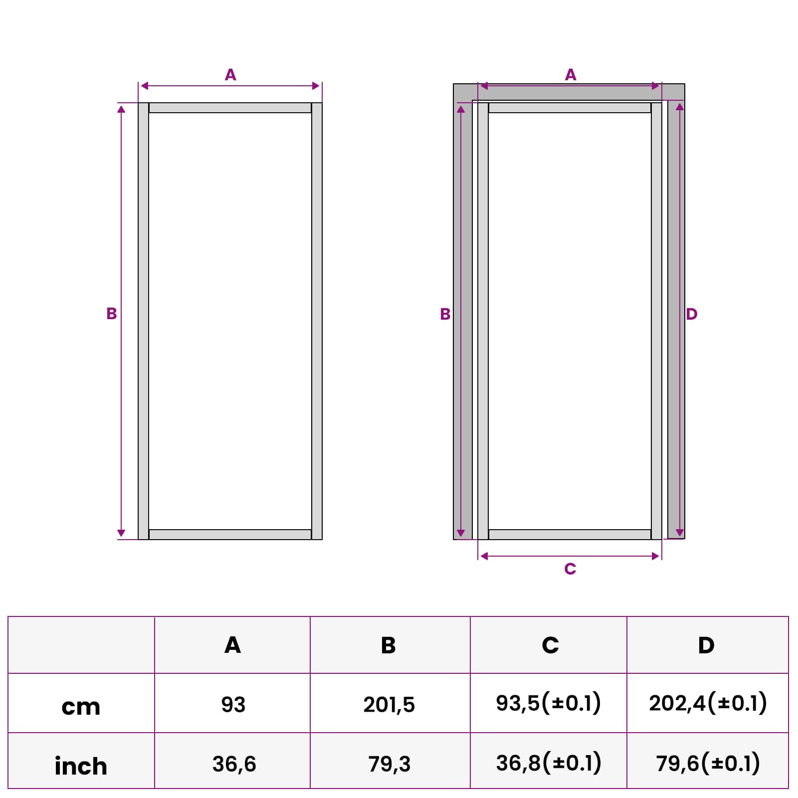 Notranja vrata 93 x 201,5 cm Kaljeno steklo in aluminij