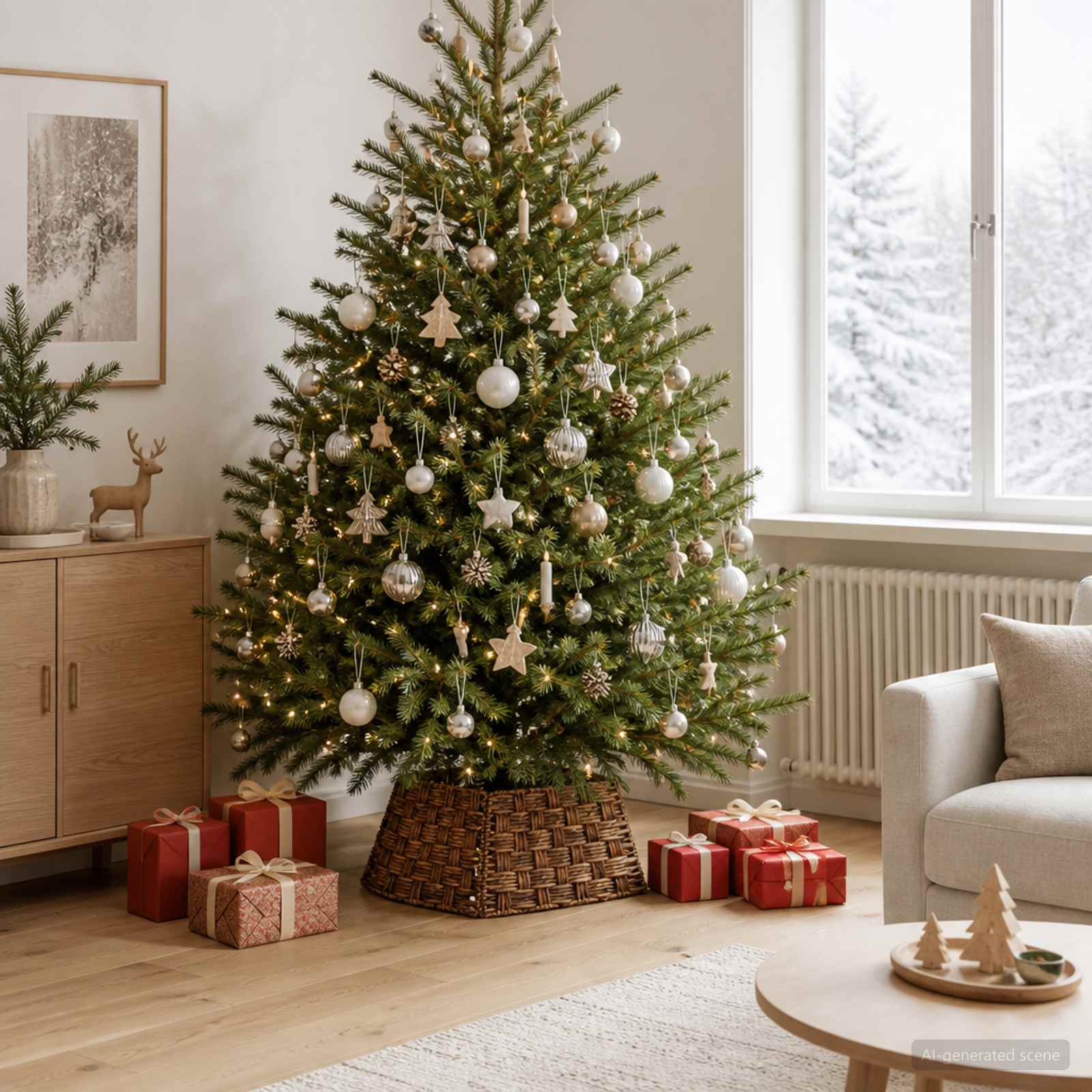 vidaXL Juletrækrave Firkantet Brun Vask 60 x 60 x 28 cm Vandhyacint