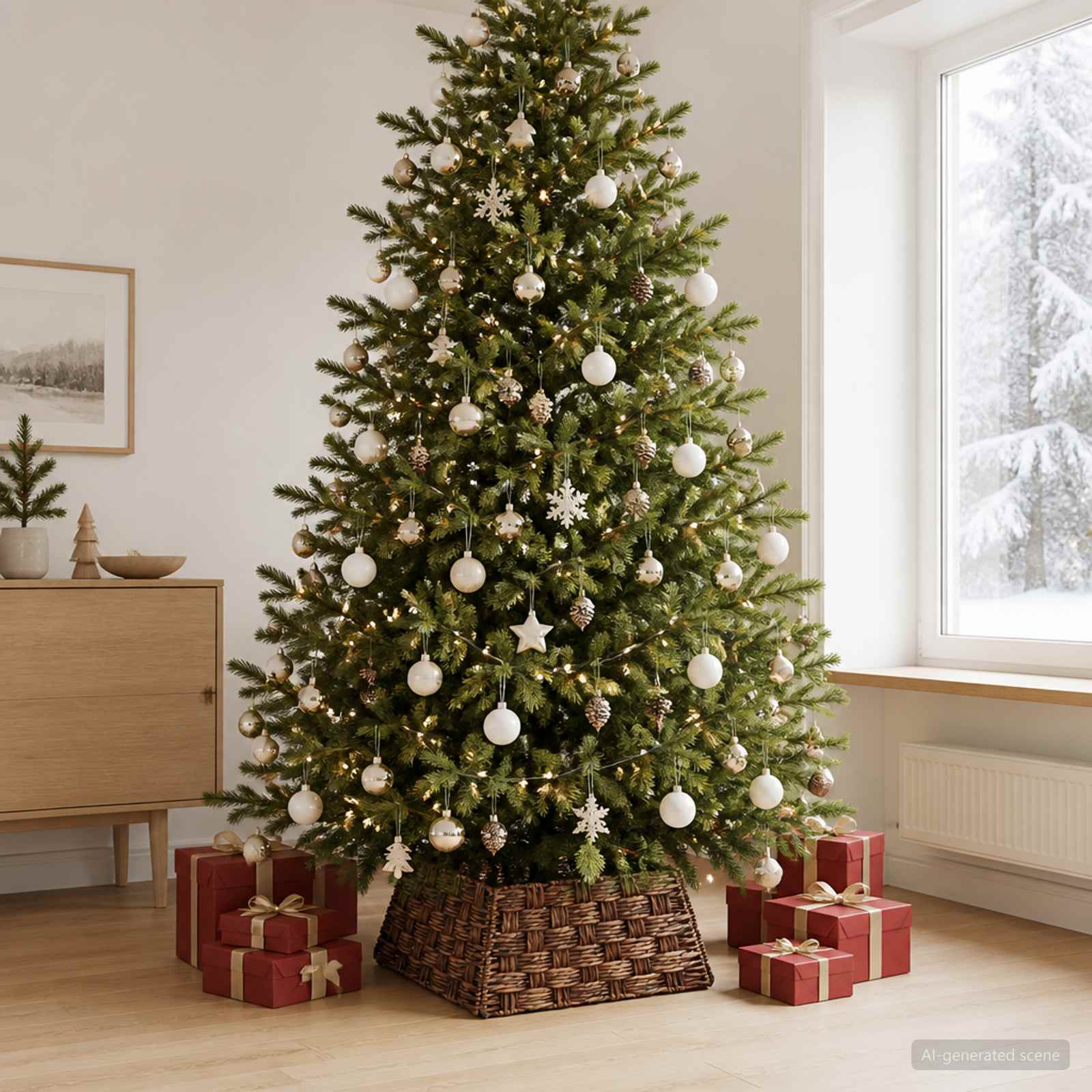 vidaXL Juletrækrave Firkantet Brun Vask 70 x 70 x 28 cm Vandhyacint