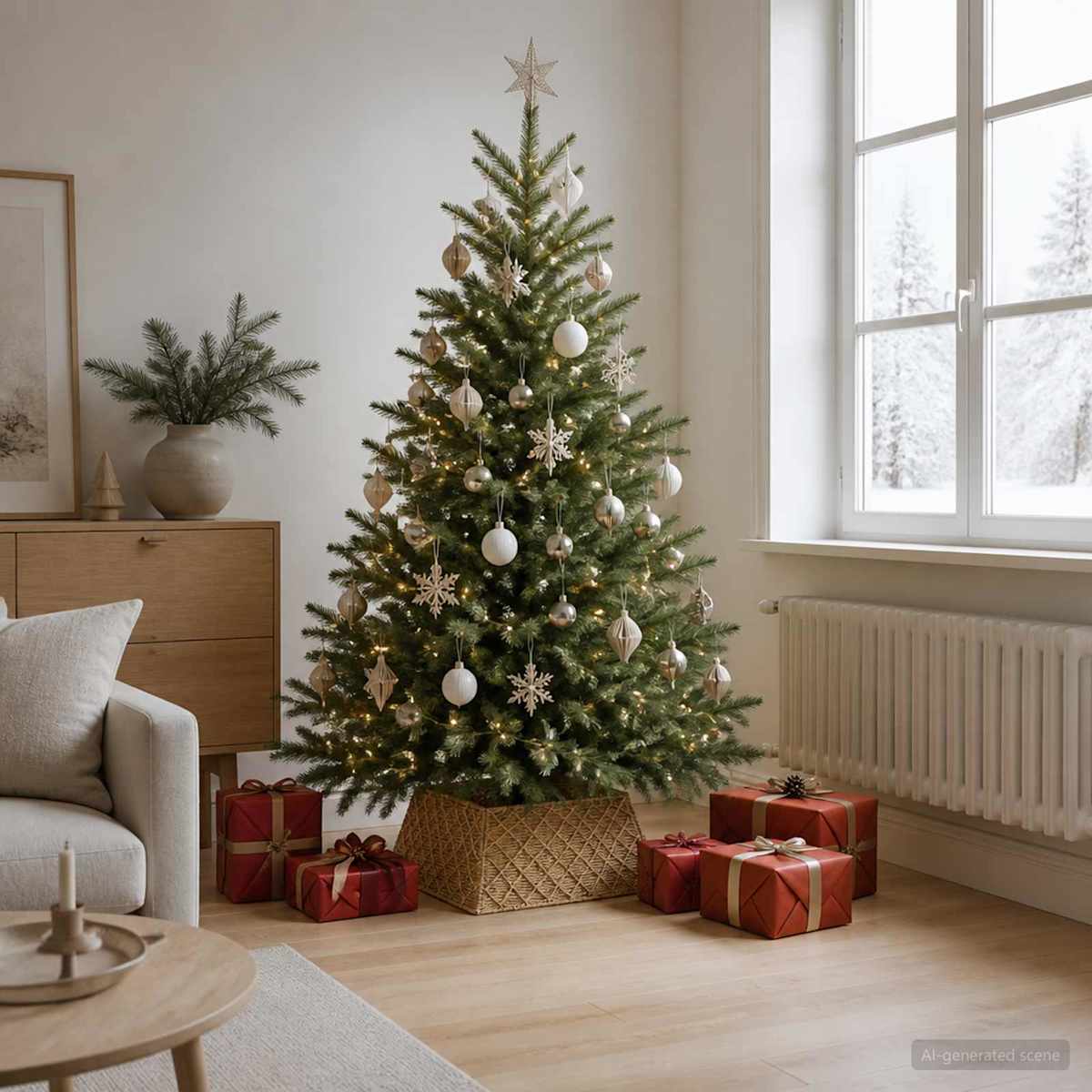 Juletrækrave Firkantet Naturfarvet Søgræs