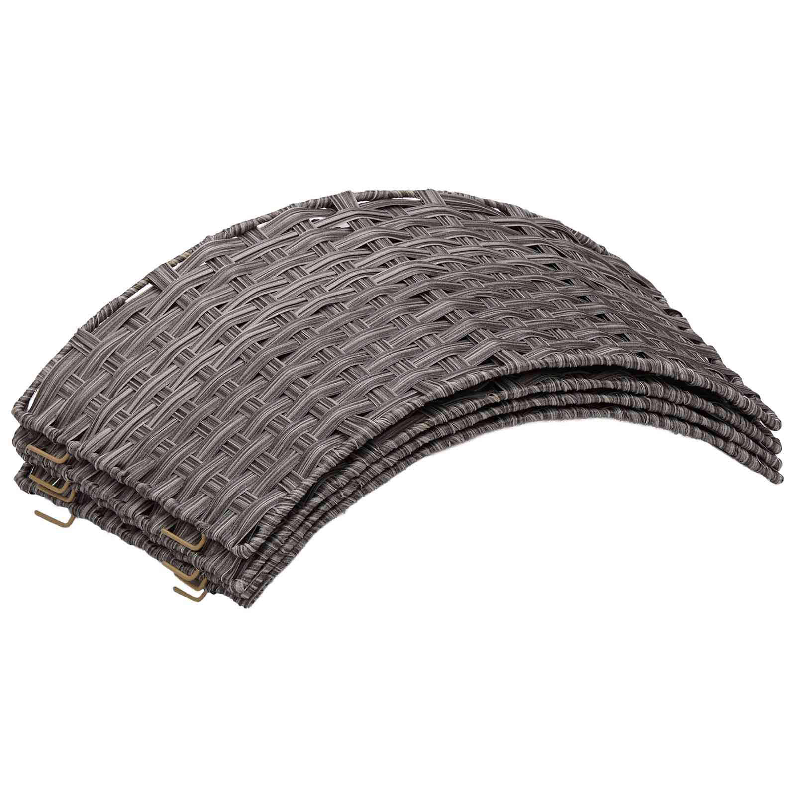 vidaXL Kerstboomkraag Rond Grijs Dia. 60 x 22 cm poly rattan, foto 2
