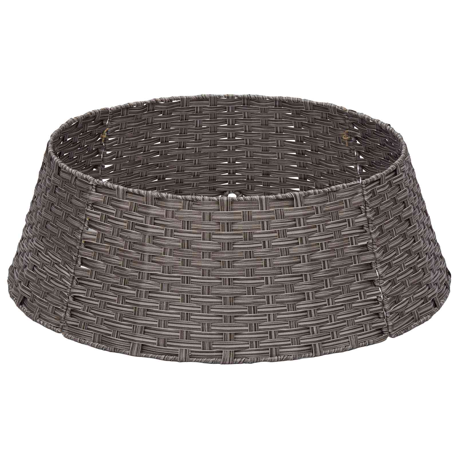 vidaXL Kerstboomkraag Rond Grijs Dia. 75 x 25 cm poly rattan, foto 3