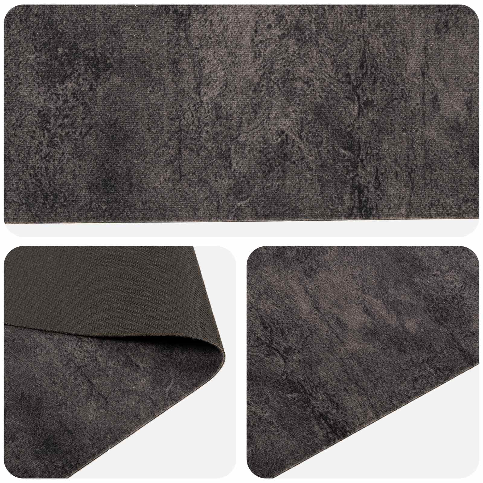 Keuken Vloerkleed Zwart beton 300 x 60 cm 100% Polyamide image 2