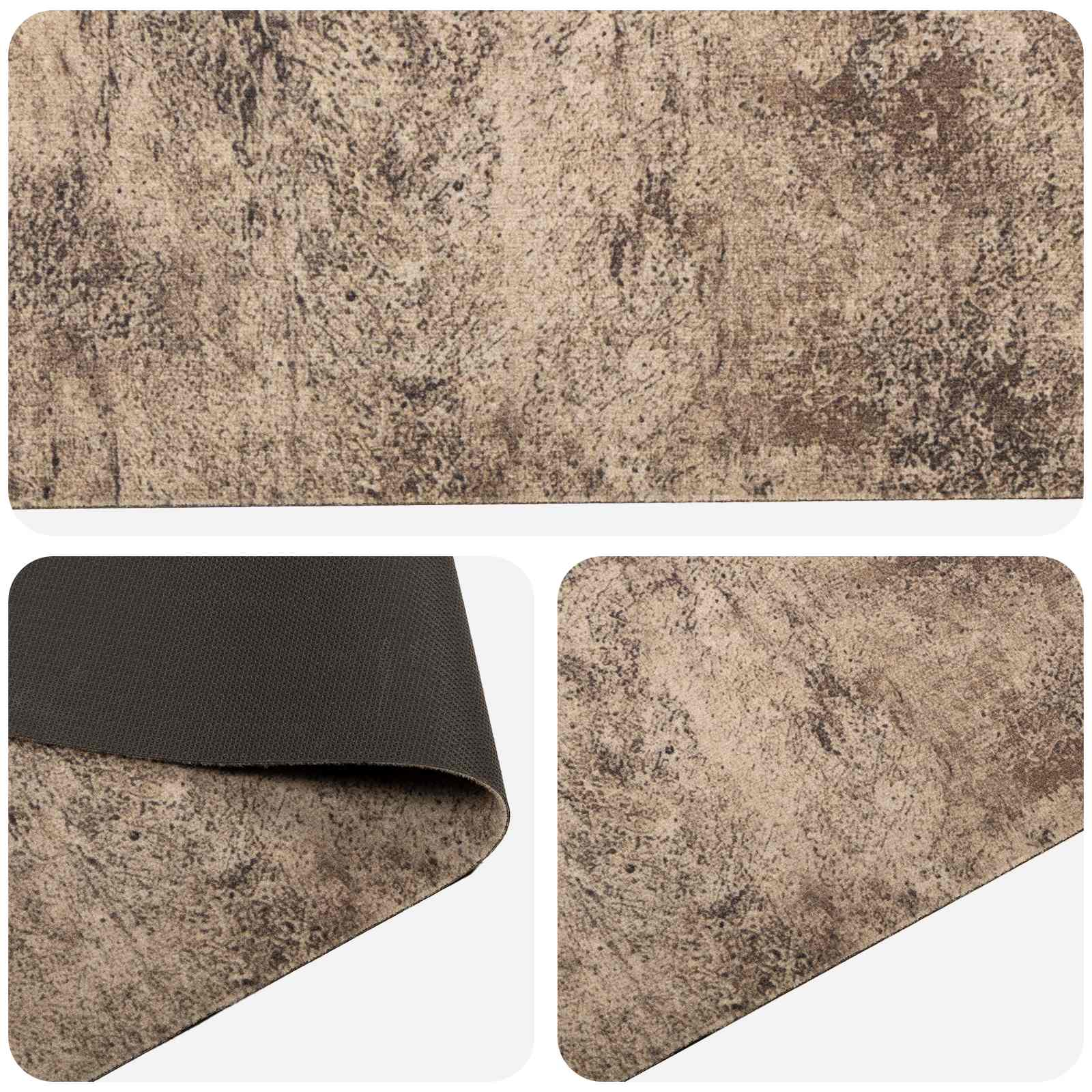 Keuken Vloerkleed Bruin beton 300 x 60 cm 100% Polyamide image 2
