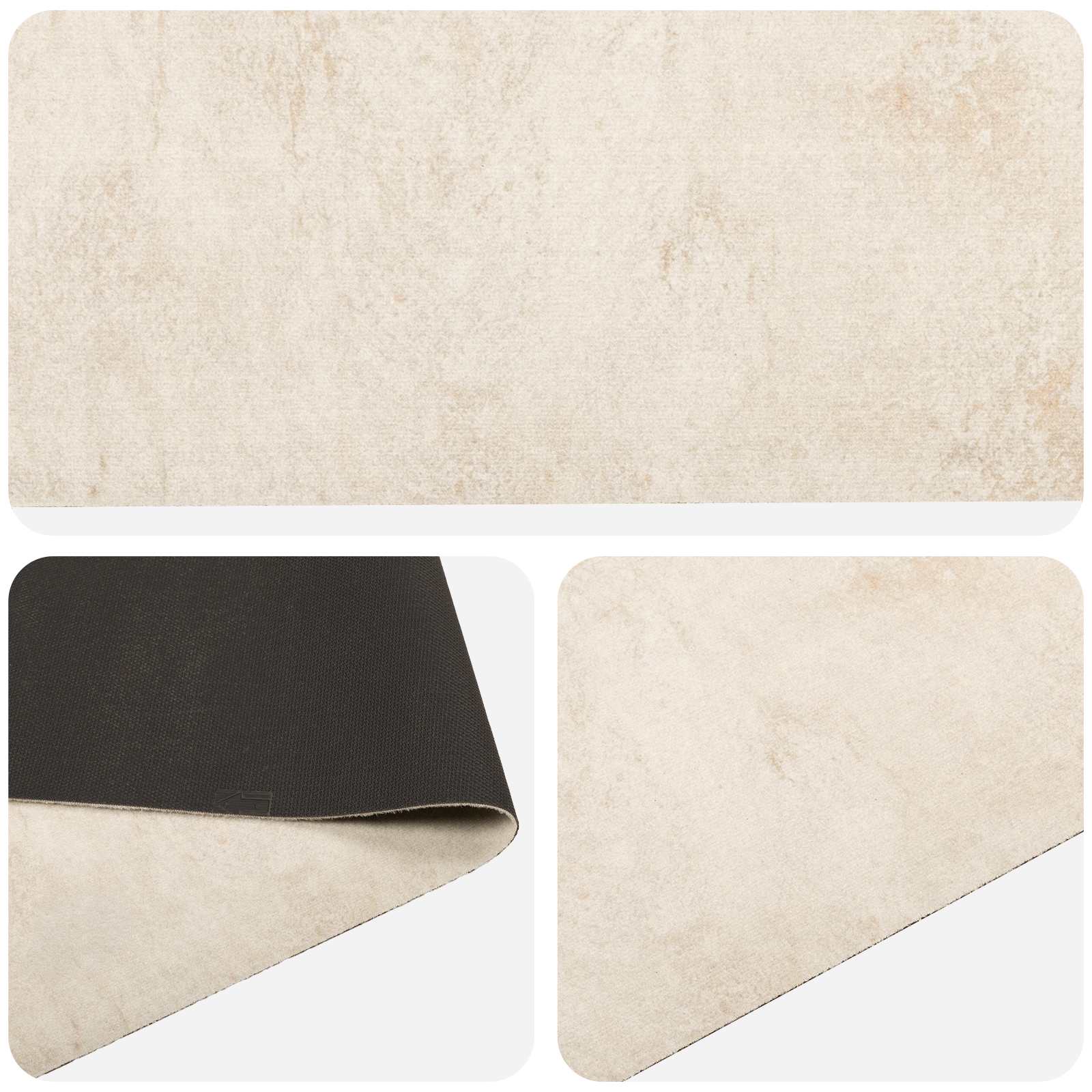 Keuken Vloerkleed crèmekleurig beton 180 x 60 cm 100% Polyamide image 2