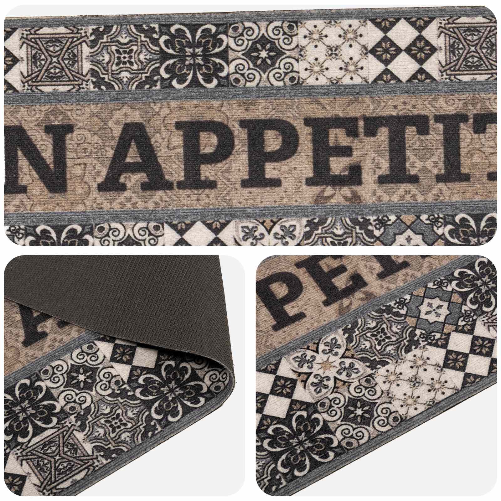 Keuken Vloerkleed Grijs bon appetit 180 x 60 cm 100% Polyamide image 2