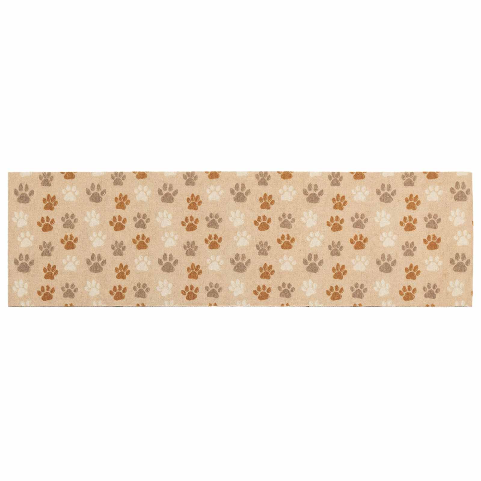 vidaXL Køkken tæppe Beige poter 300 x 60 cm 100% polyamid Vaskbar