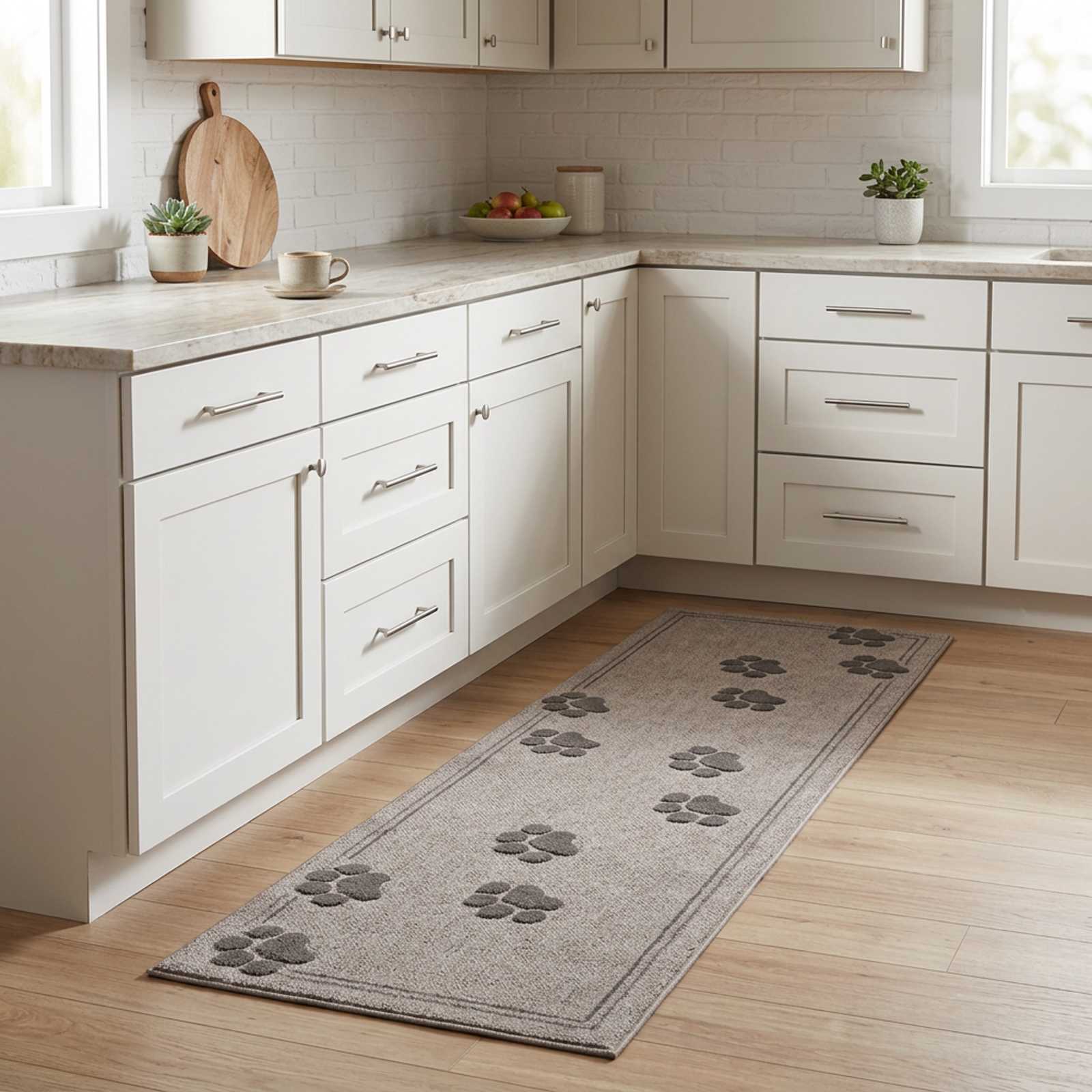 Kuhinjska preproga Sive tačke 150 x 45 cm 100% poliamid Pralna