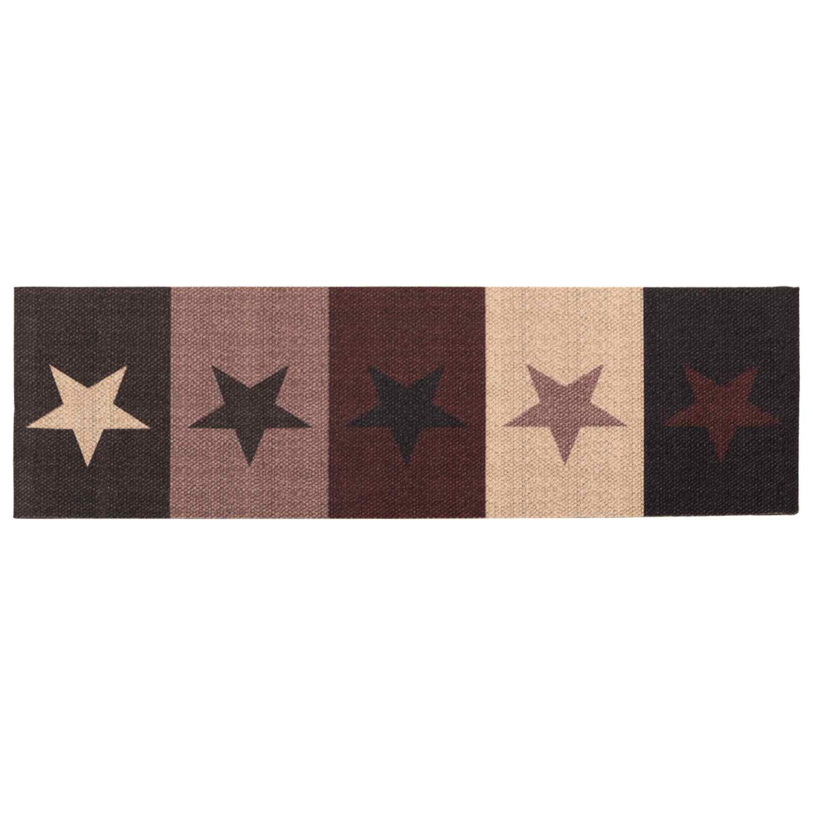 vidaXL Køkken tæppe Røde stjerner 180 x 60 cm 100% polyamid Vaskbar