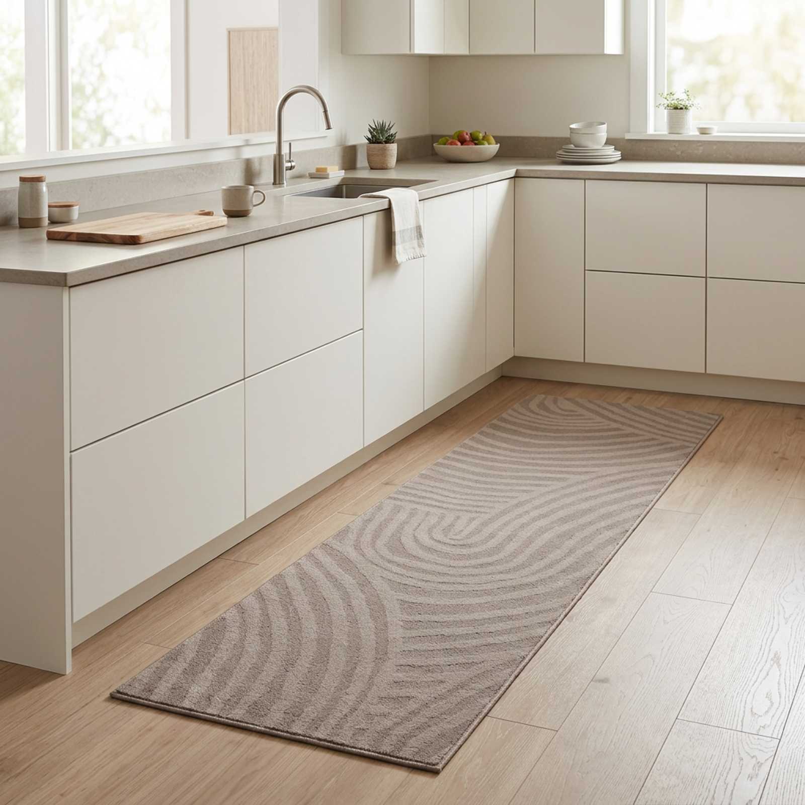 Kuhinjska preproga Rjav skandinavski 300 x 60 cm 100% poliamid