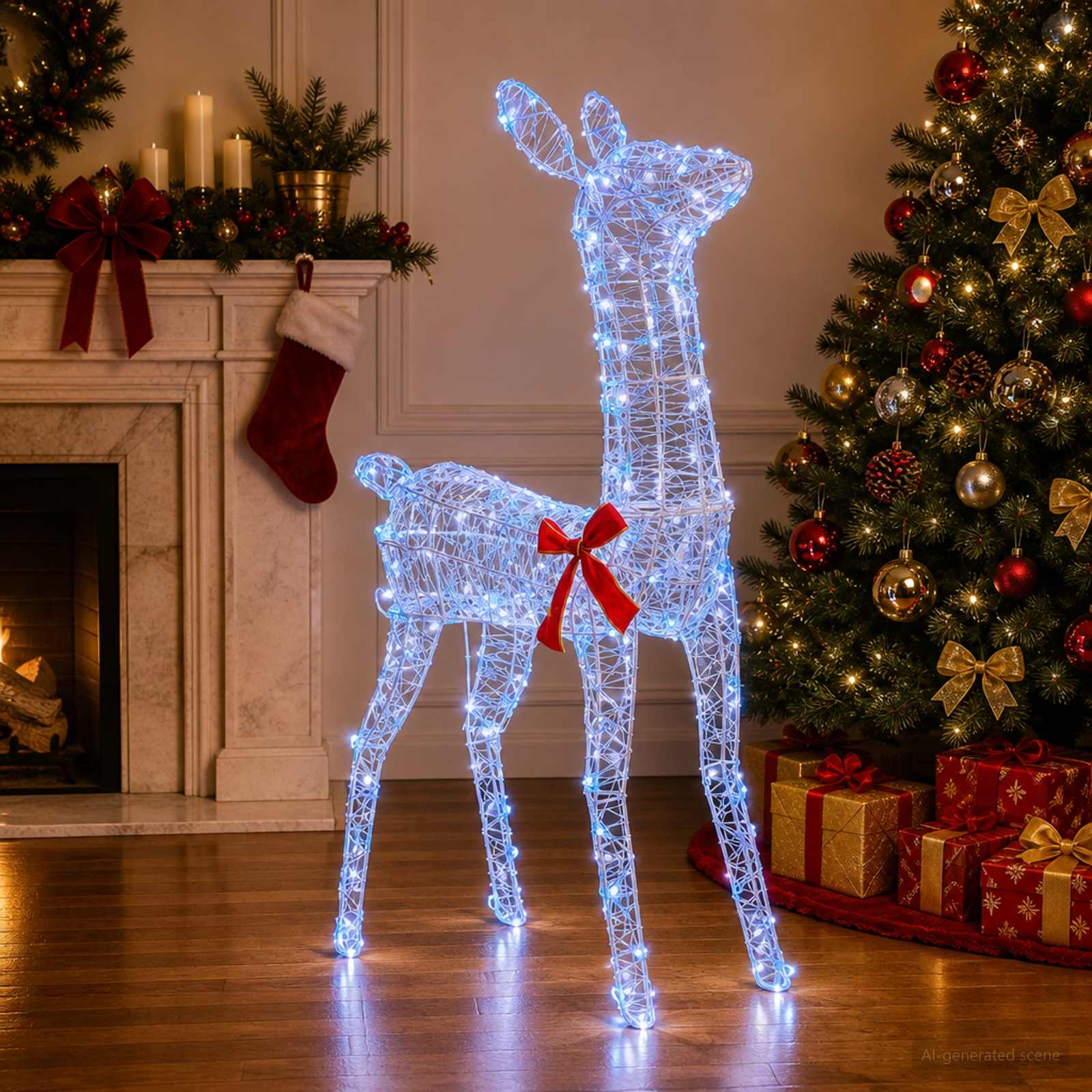 3D božični jelen LOVIISA 110 LED Modra 70 x 26 x 100 cm