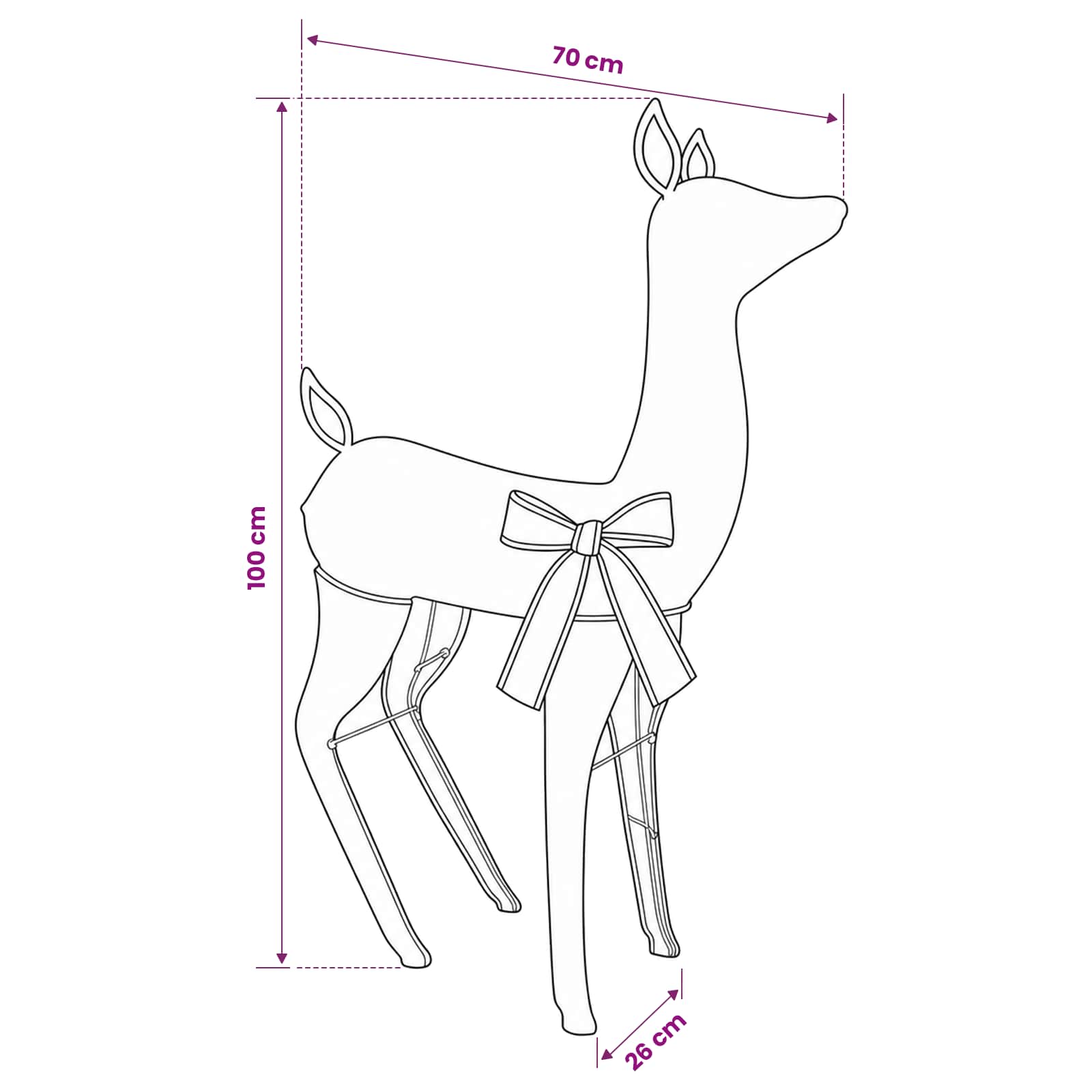 3D Christmas Reindeer LOVIISA 110 LEDs Warm size guide