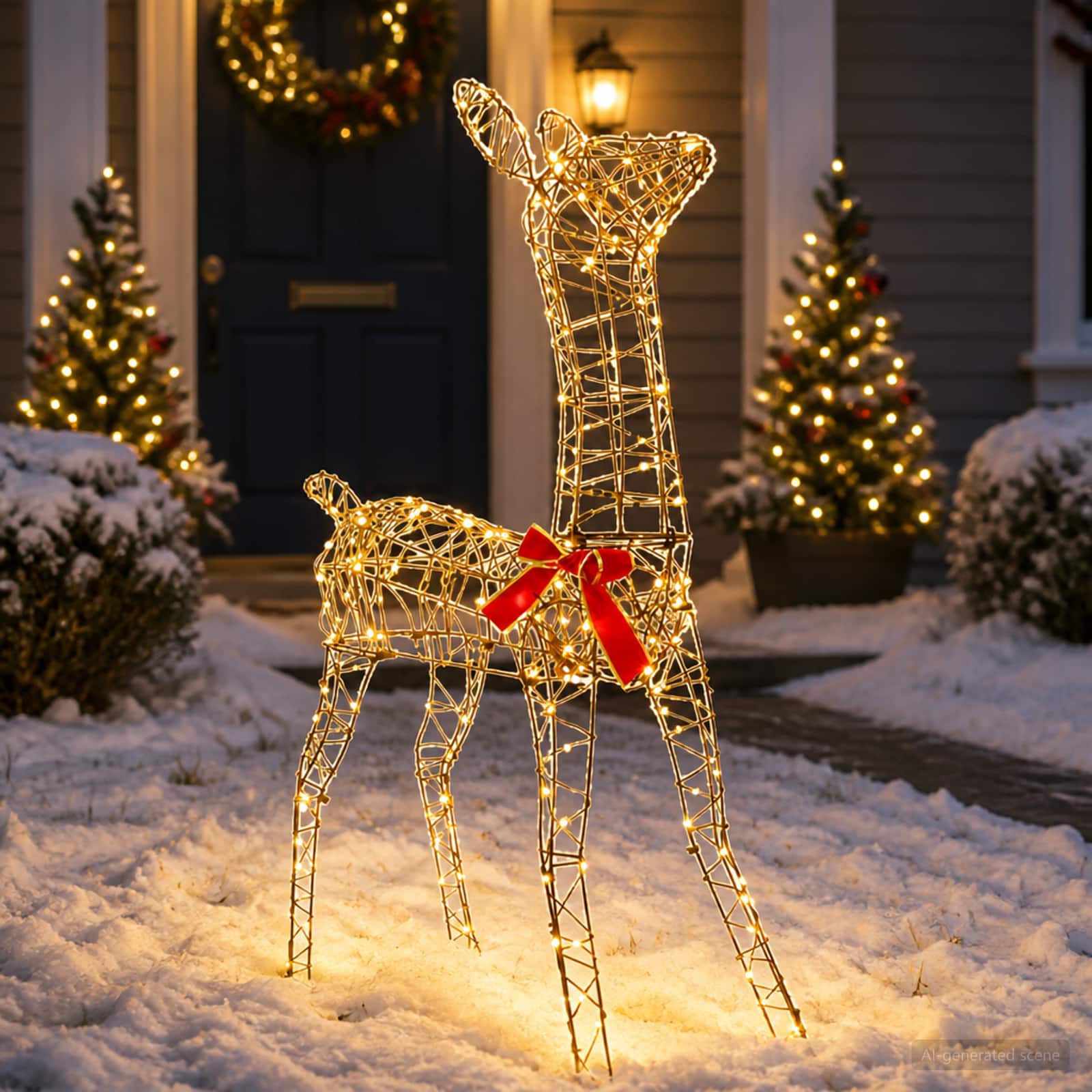3D božični jelen LOVIISA 285 LED Toplo bela 70 x 26 x 100 cm