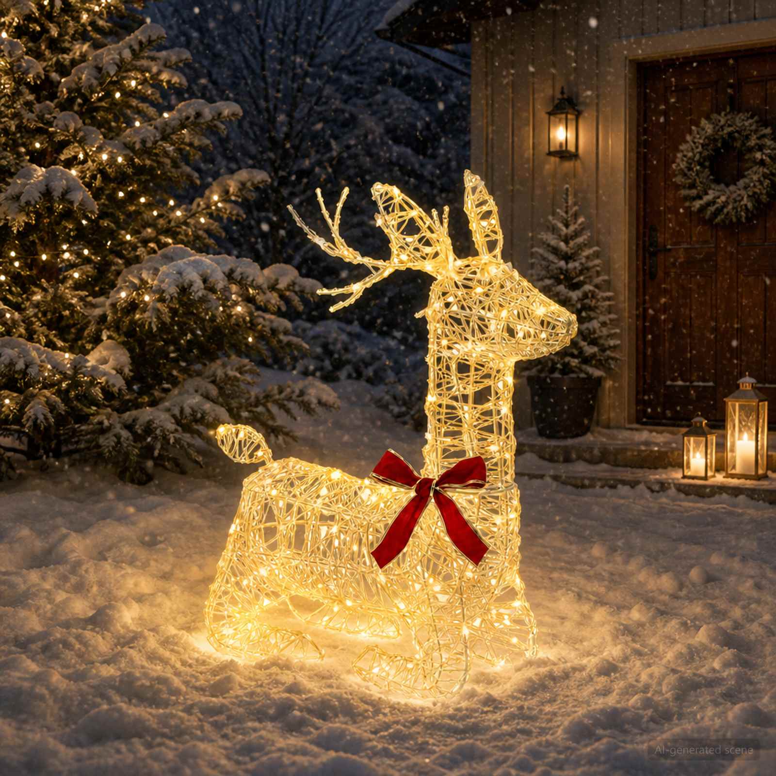 3D božični jelen LOVIISA 140 LED Toplo bela 55 x 22 x 63 cm