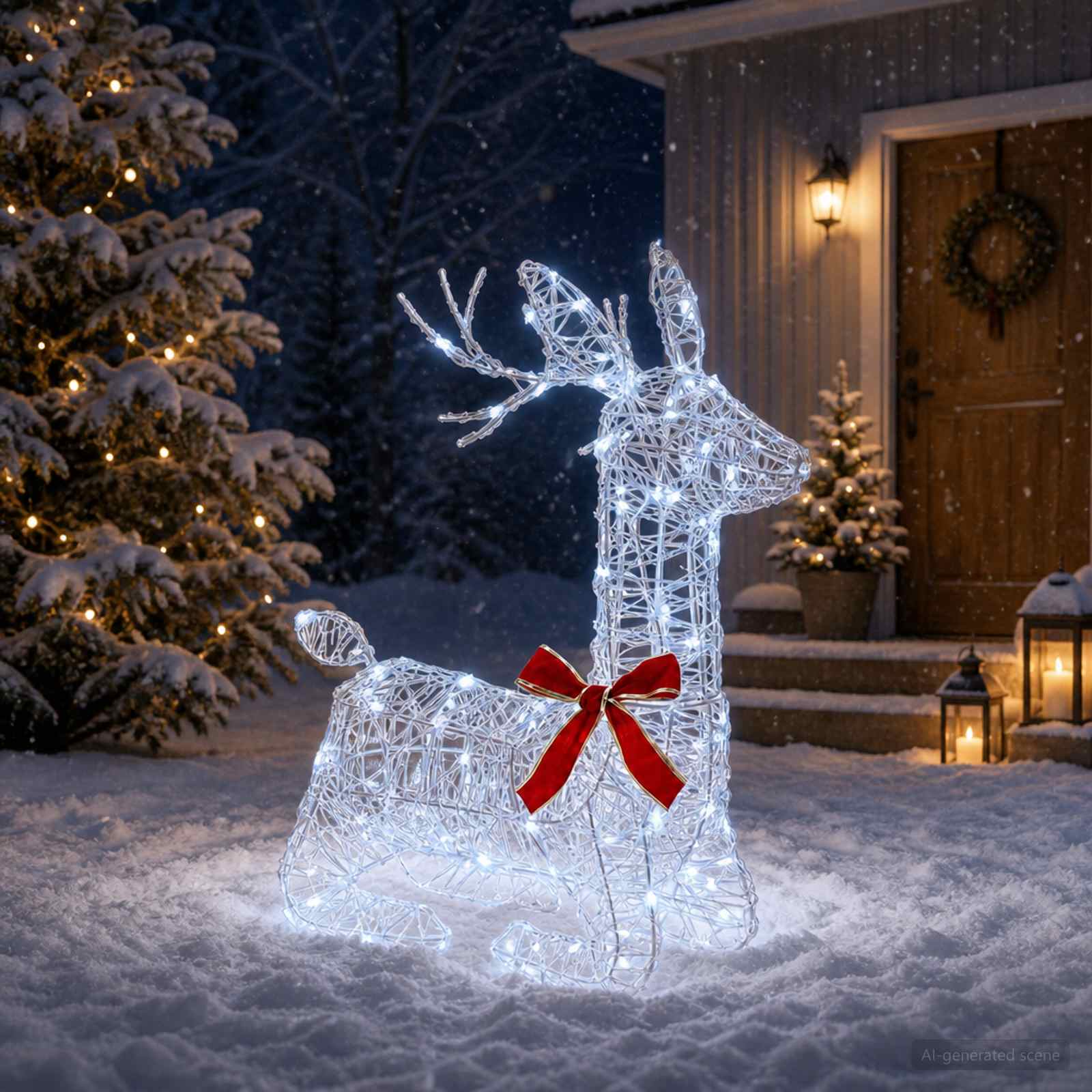 3D božični jelen LOVIISA 140 LED Hladno bela 55 x 22 x 63 cm