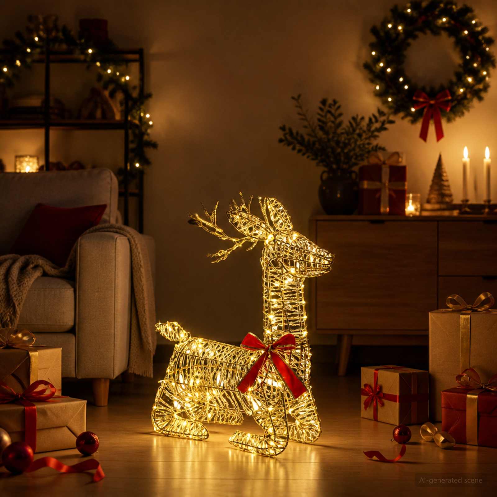 vidaXL 3D Weihnachtsrentier LOVIISA 140 LEDs Warmes Weiß
